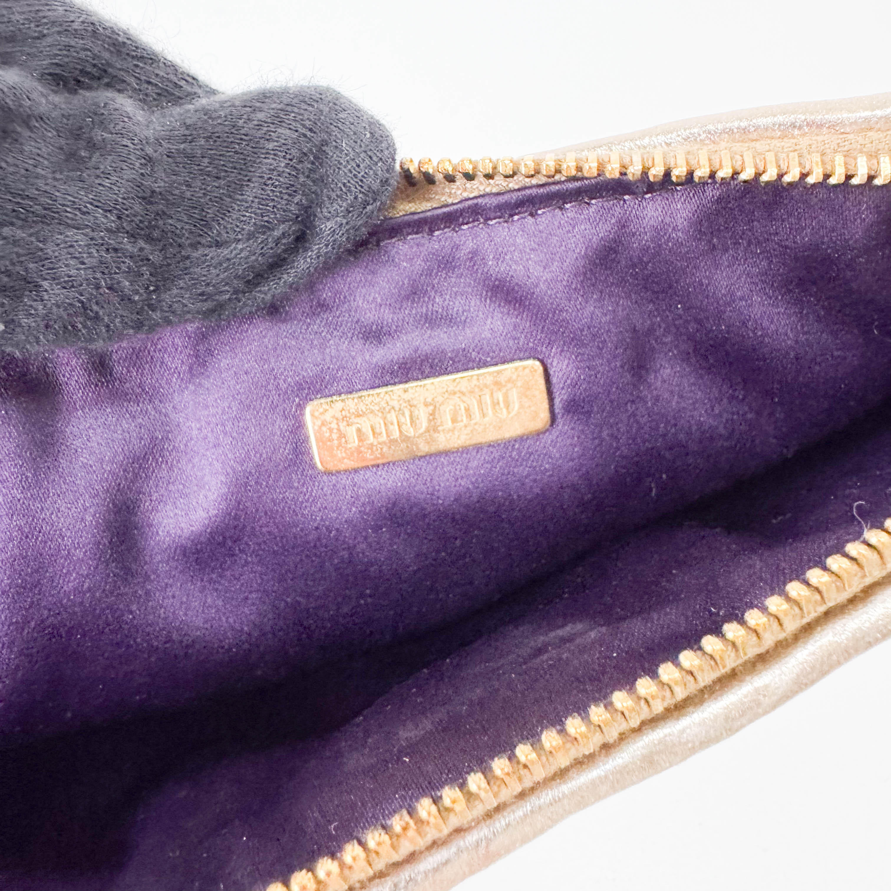 Gold Matelasse Leather Clutch Bag