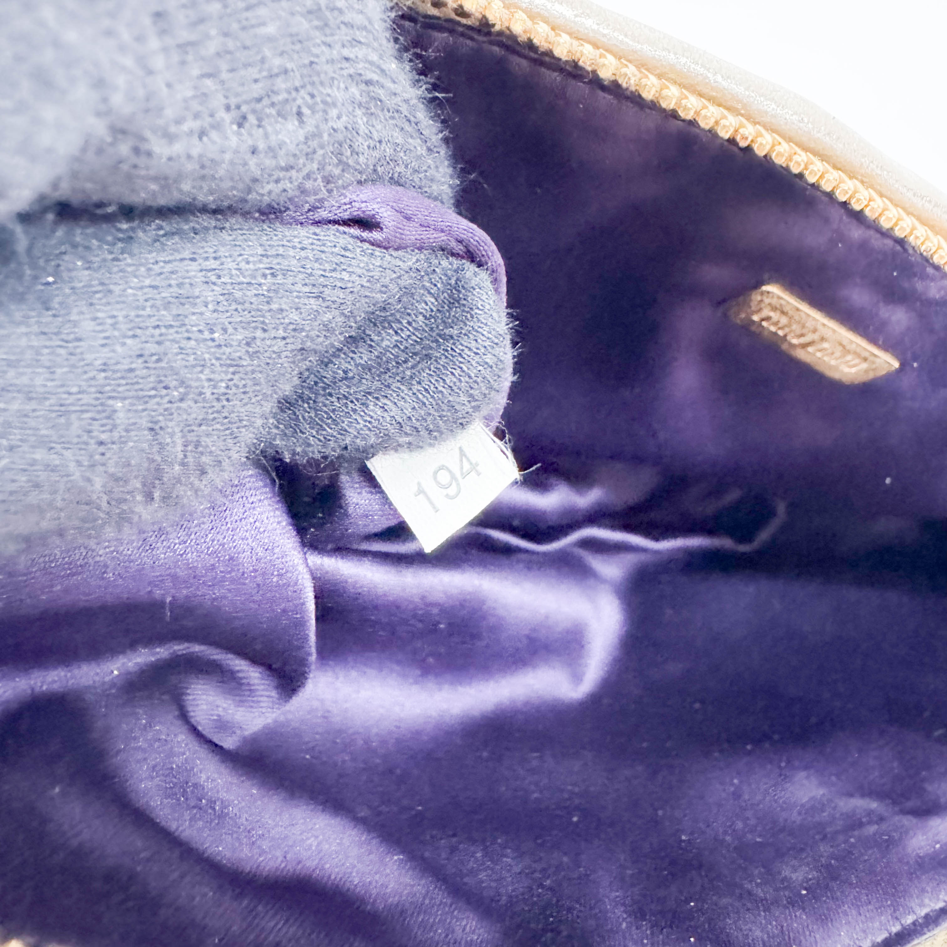 Gold Matelasse Leather Clutch Bag