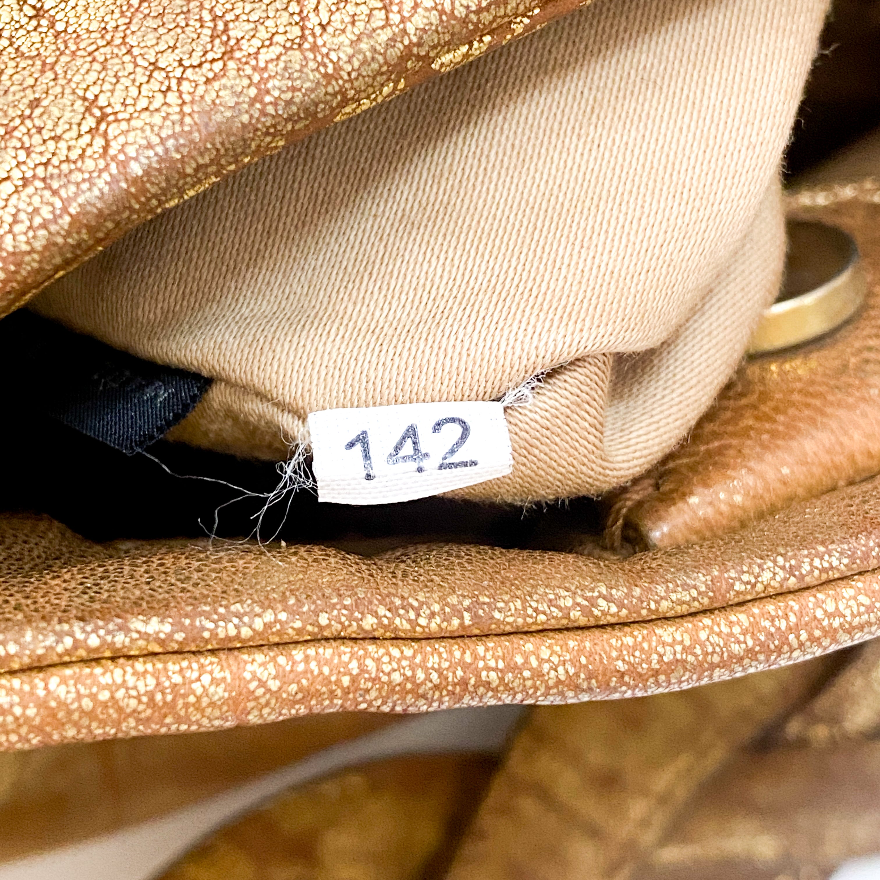 Gold Leather Shoulder Bag