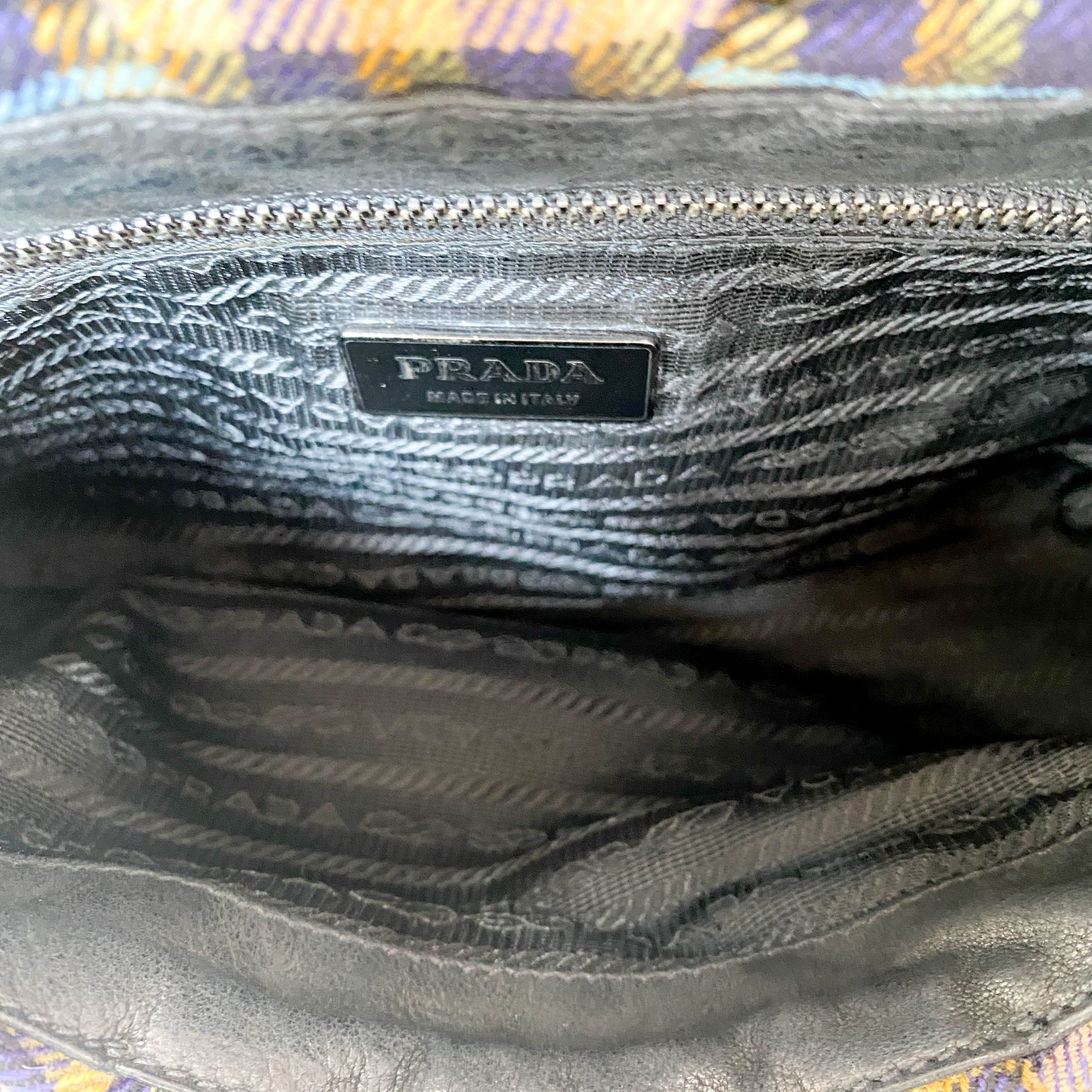 Gingham Rhinestone Hardware Shoulder Bag