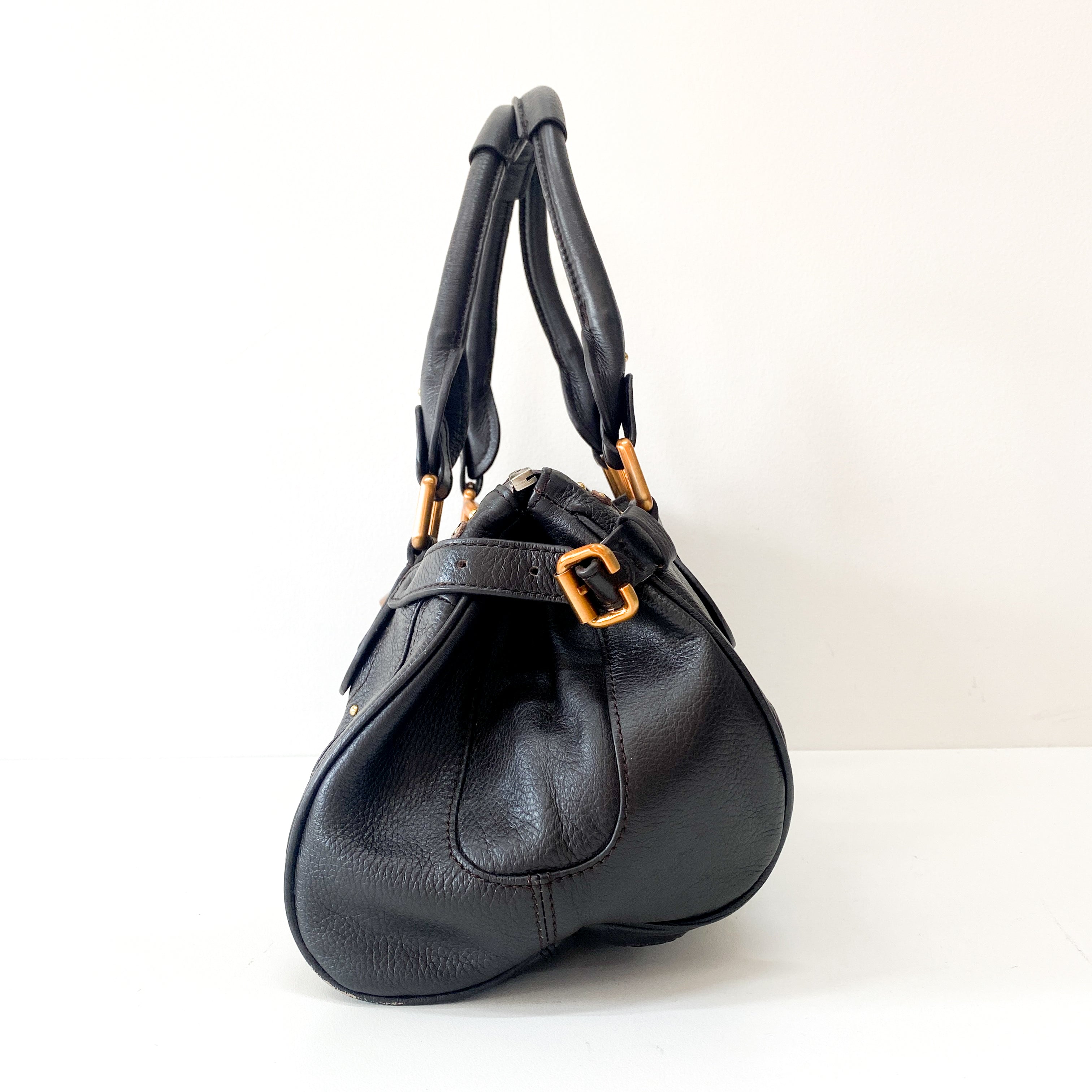 Paddington Black Leather Shoulder Bag
