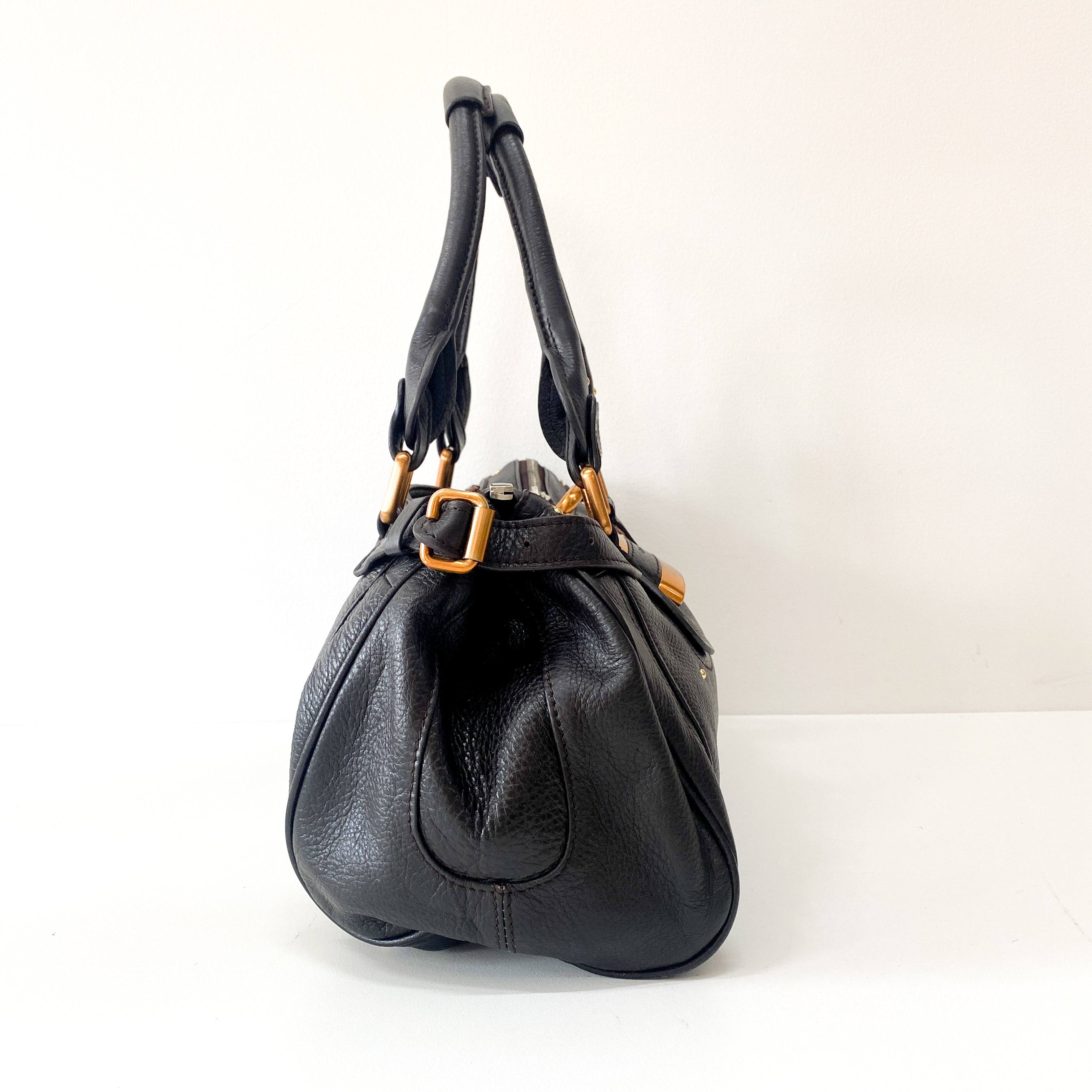 Paddington Black Leather Shoulder Bag