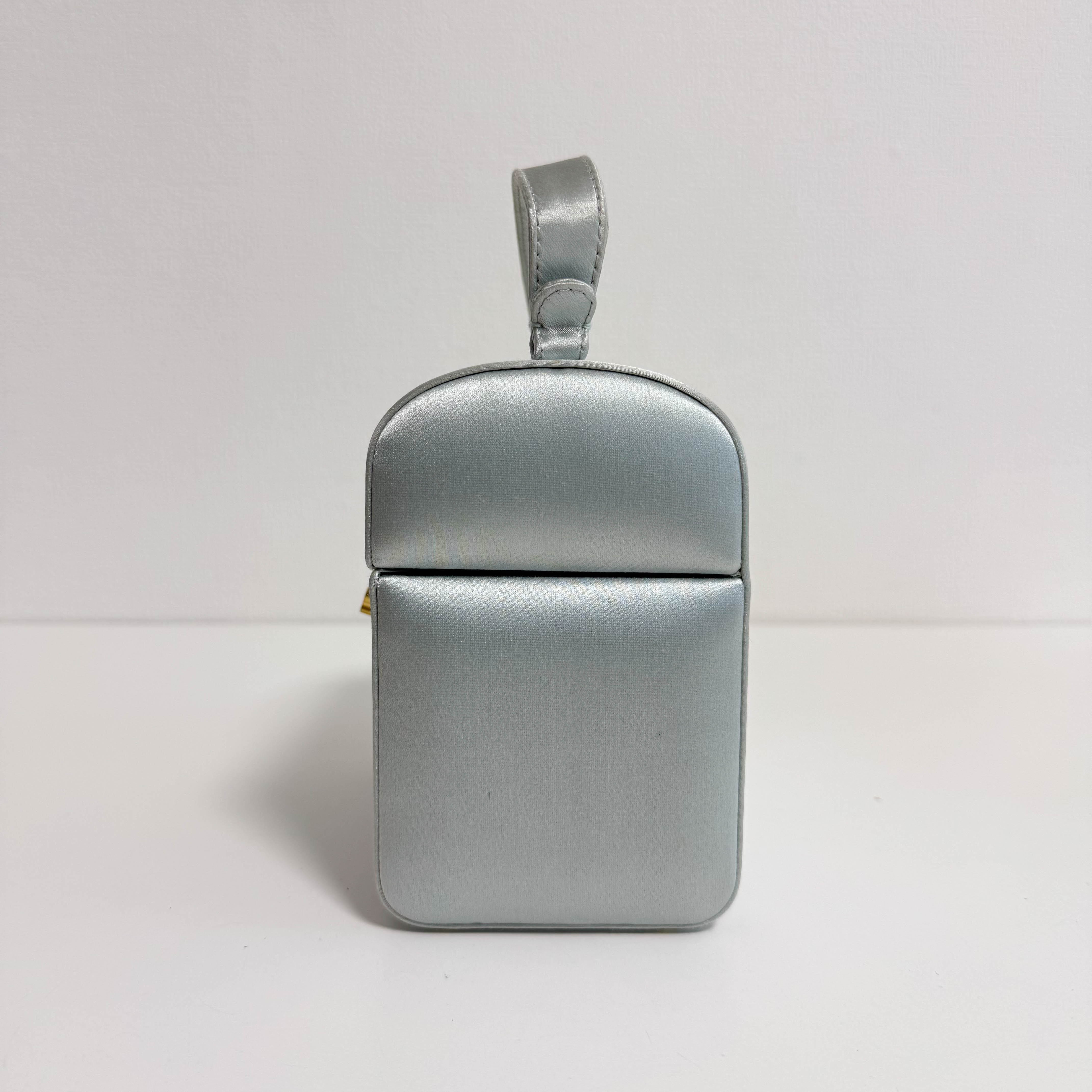 Vintage Light Blue Satin Hand Bag