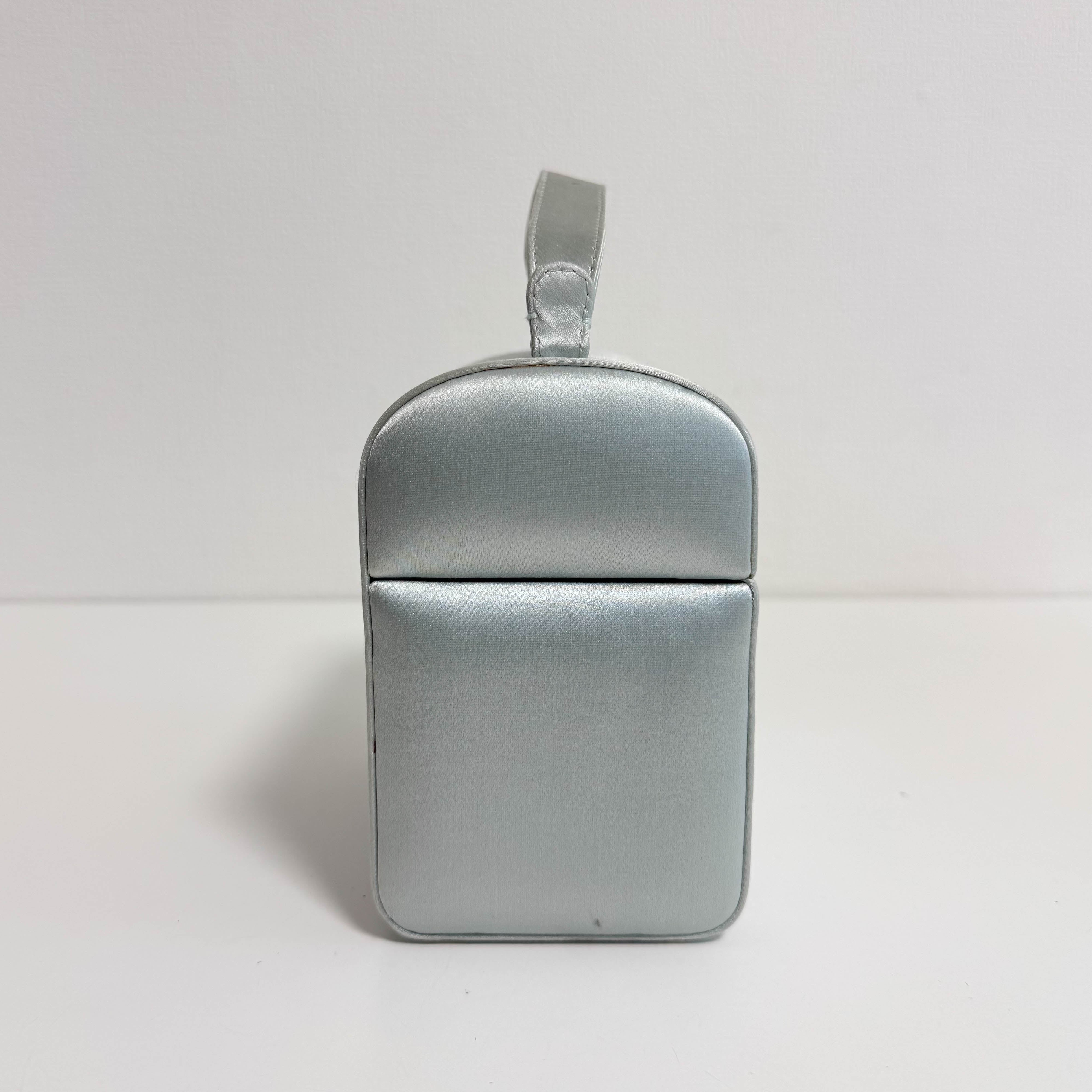 Vintage Light Blue Satin Hand Bag