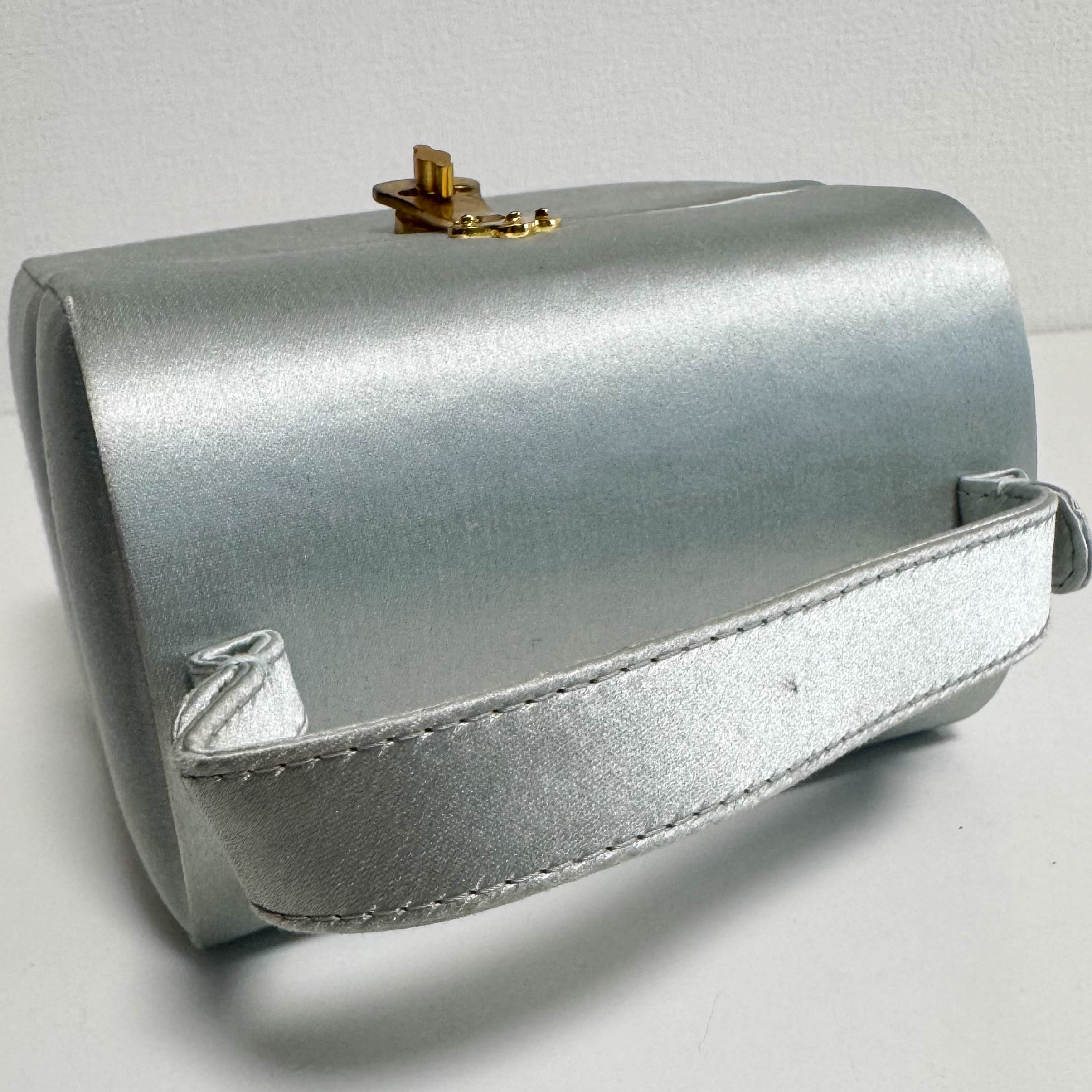 Vintage Light Blue Satin Hand Bag