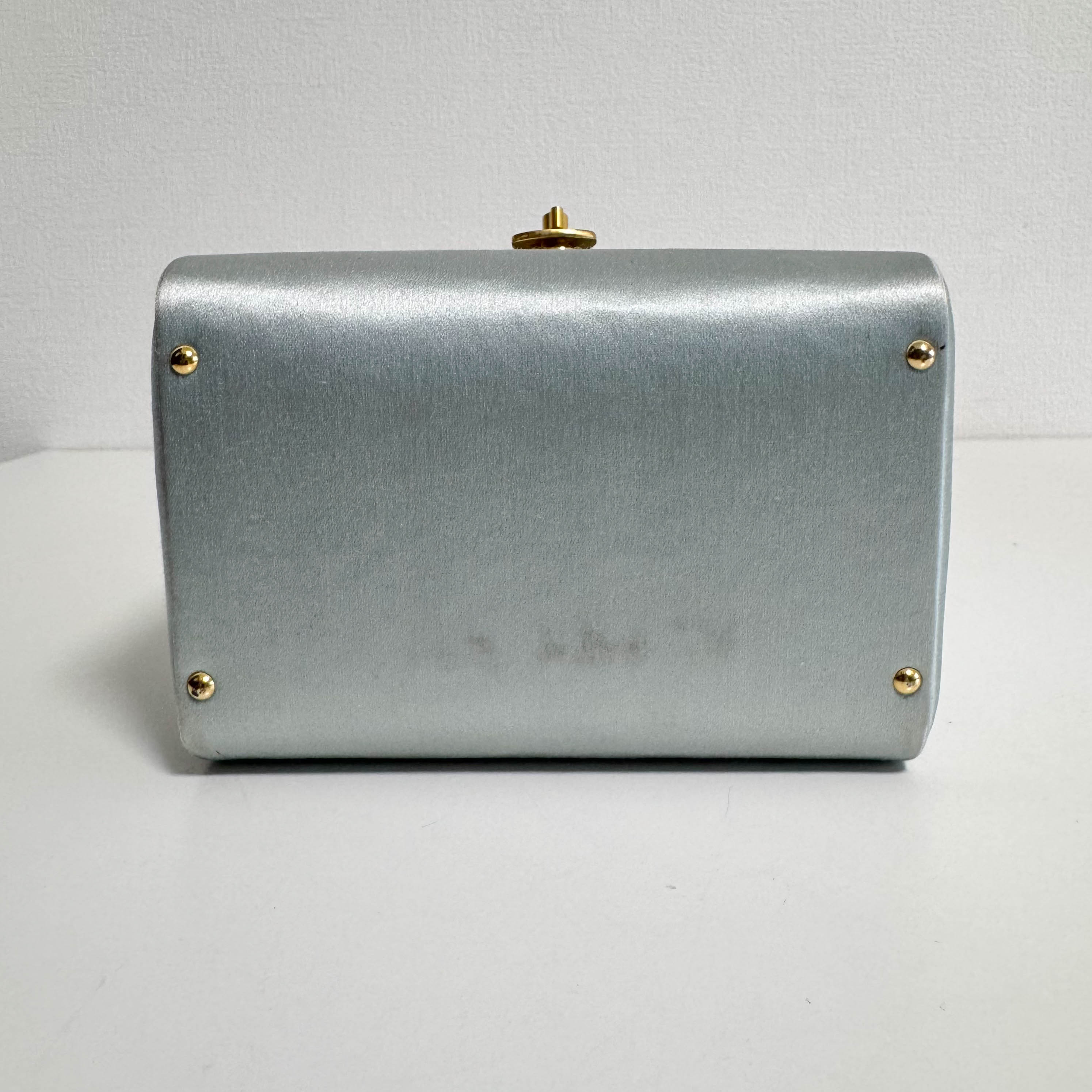 Vintage Light Blue Satin Hand Bag