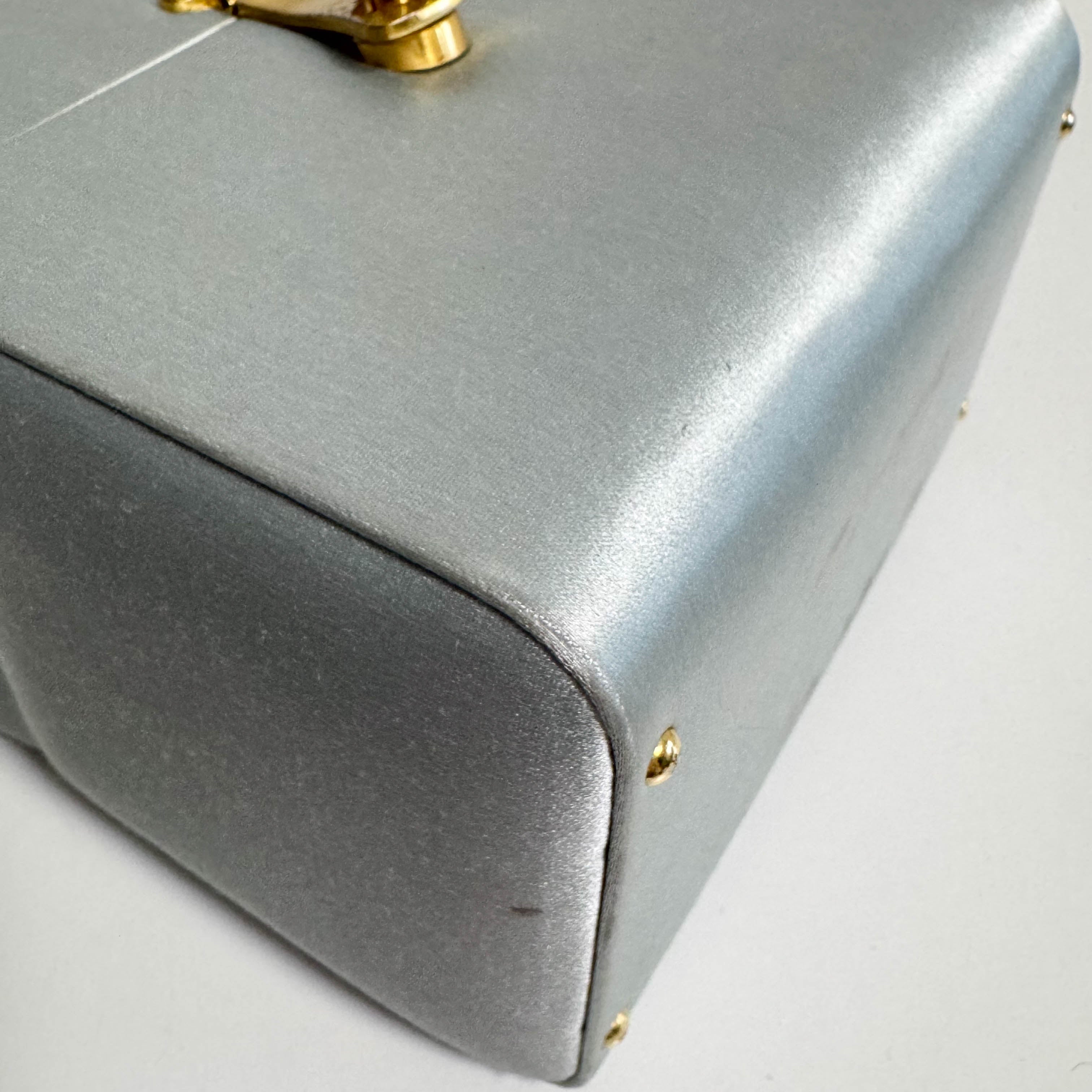 Vintage Light Blue Satin Hand Bag