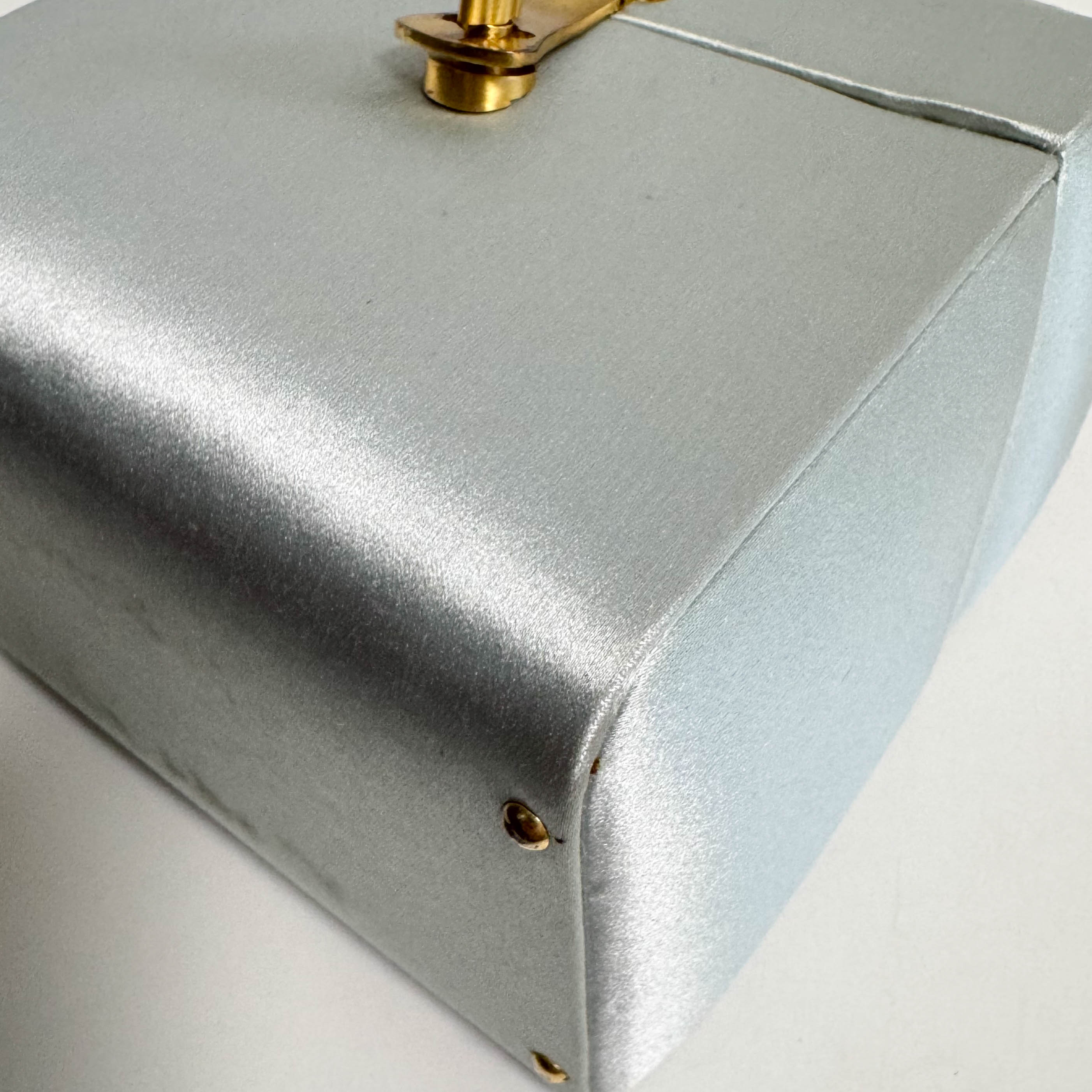 Vintage Light Blue Satin Hand Bag