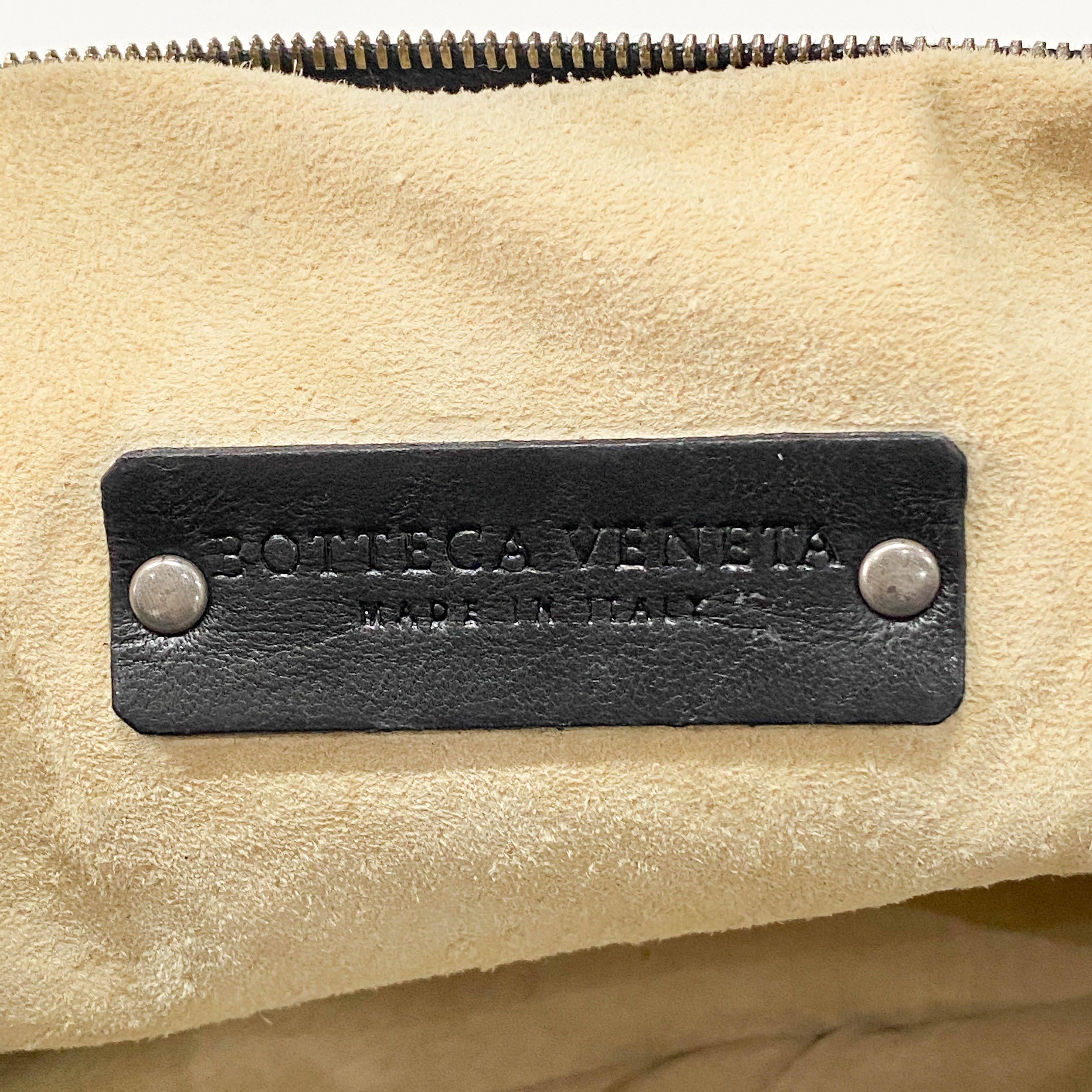 Intrecciato Black Leather & Velvet Bag