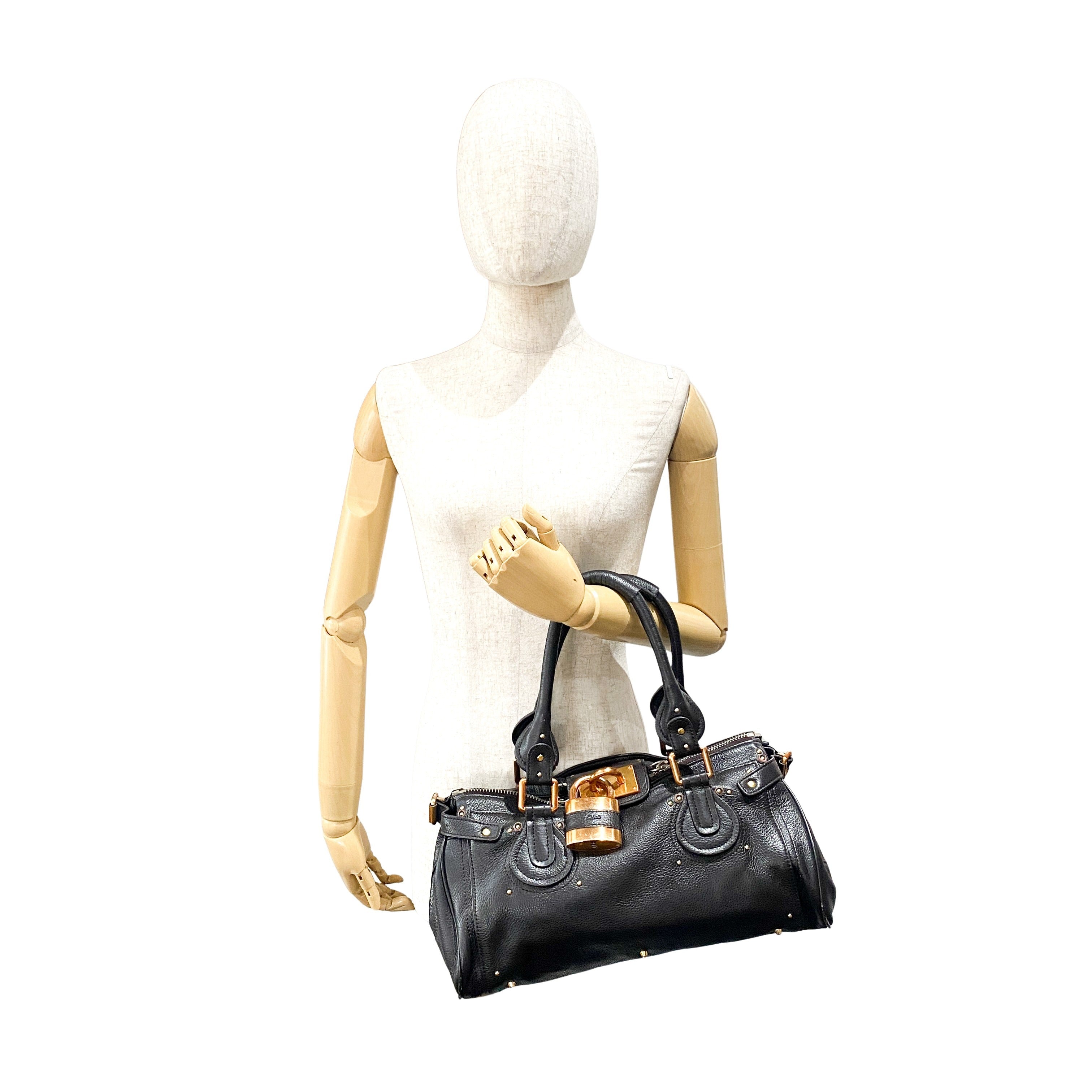 Paddington Black Leather Shoulder Bag