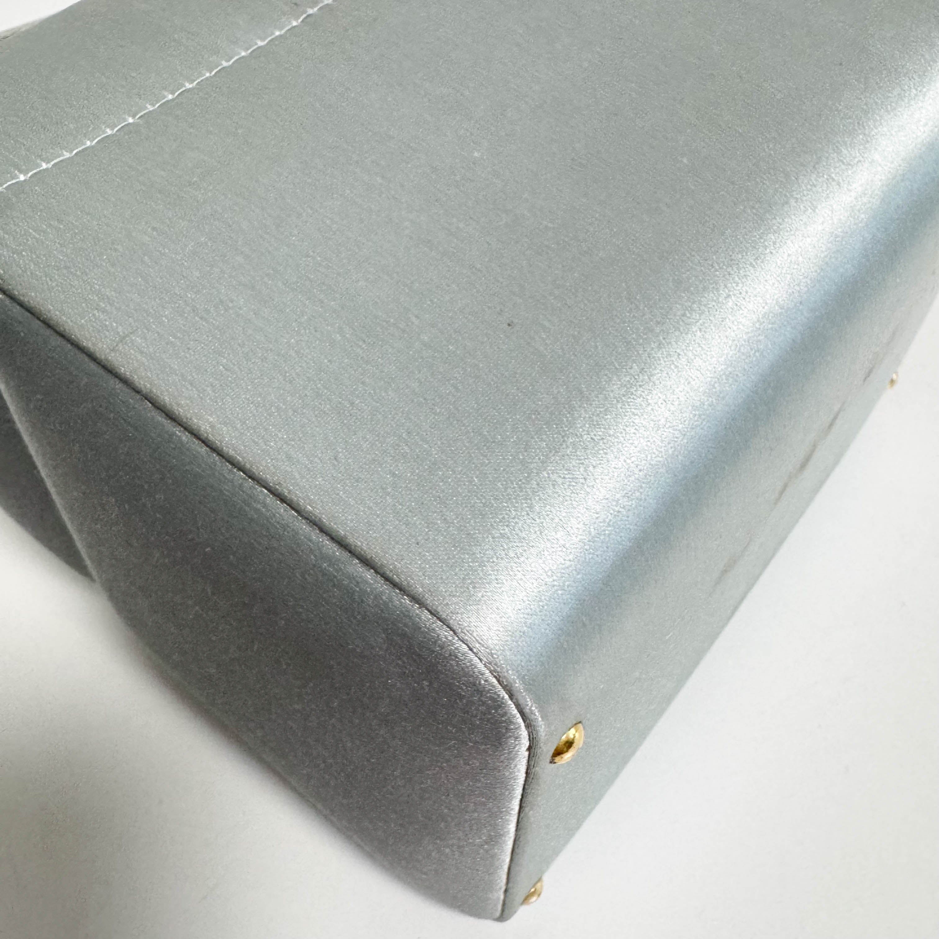 Vintage Light Blue Satin Hand Bag