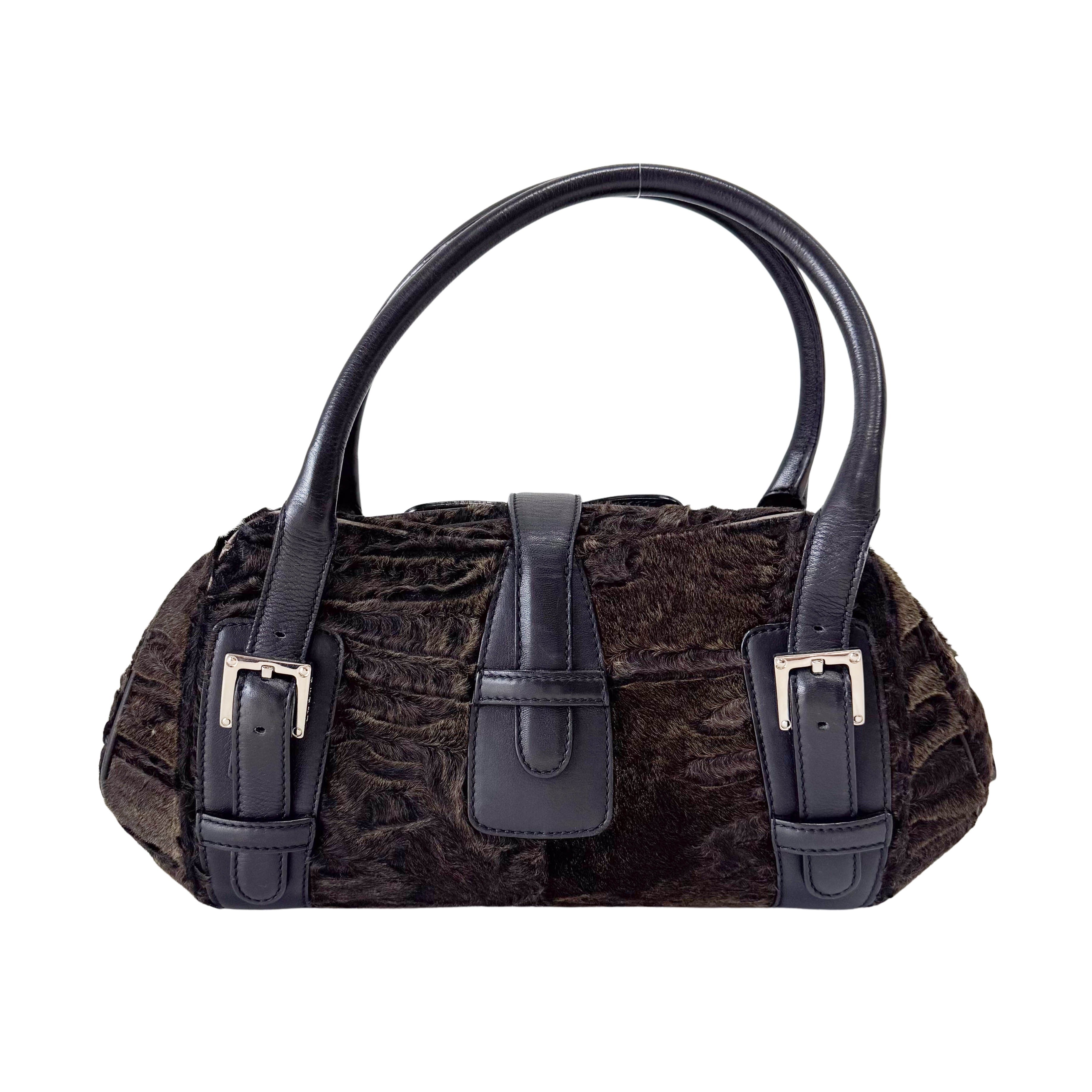 Brown Fur Bowling Bag