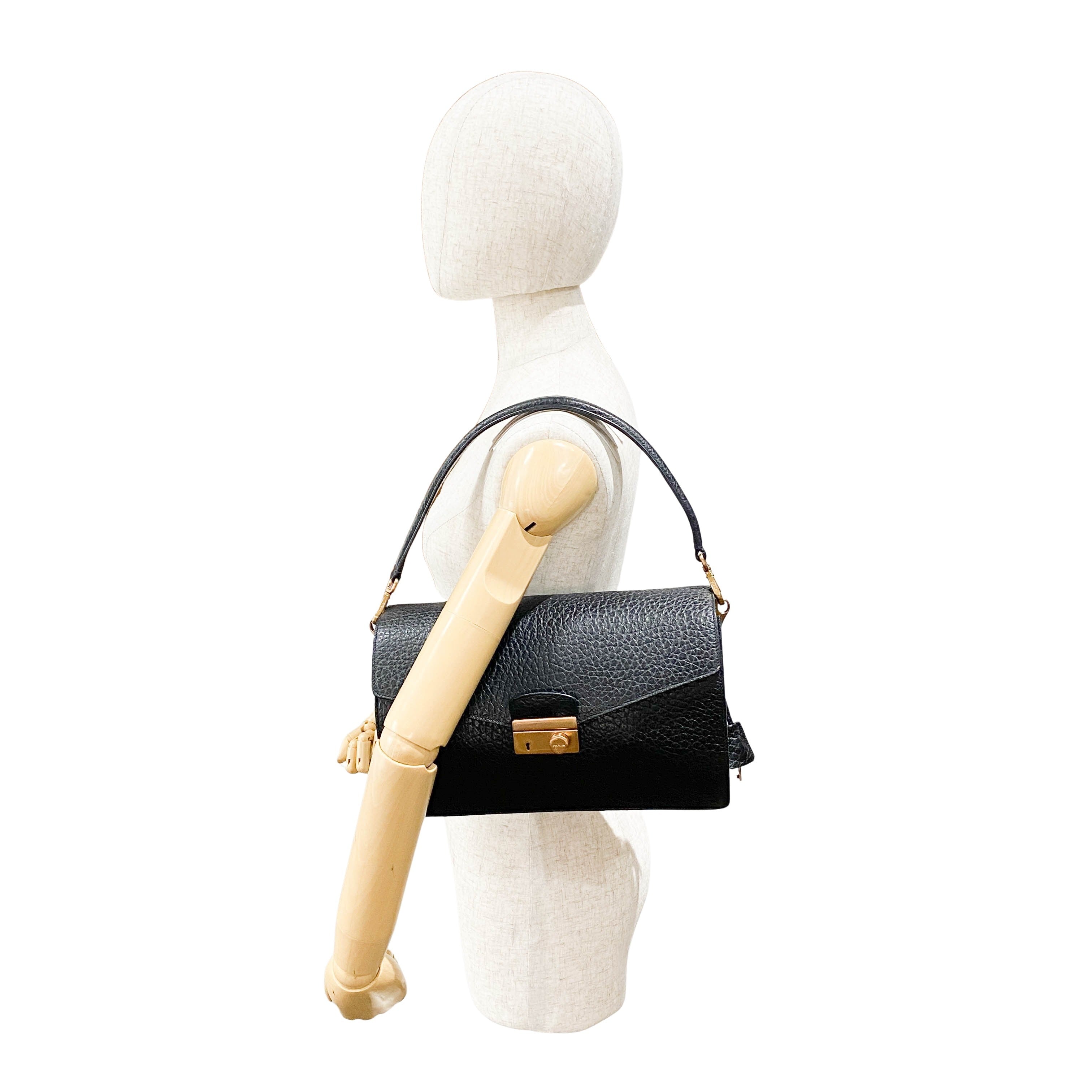 Black Leather Shoulder Bag