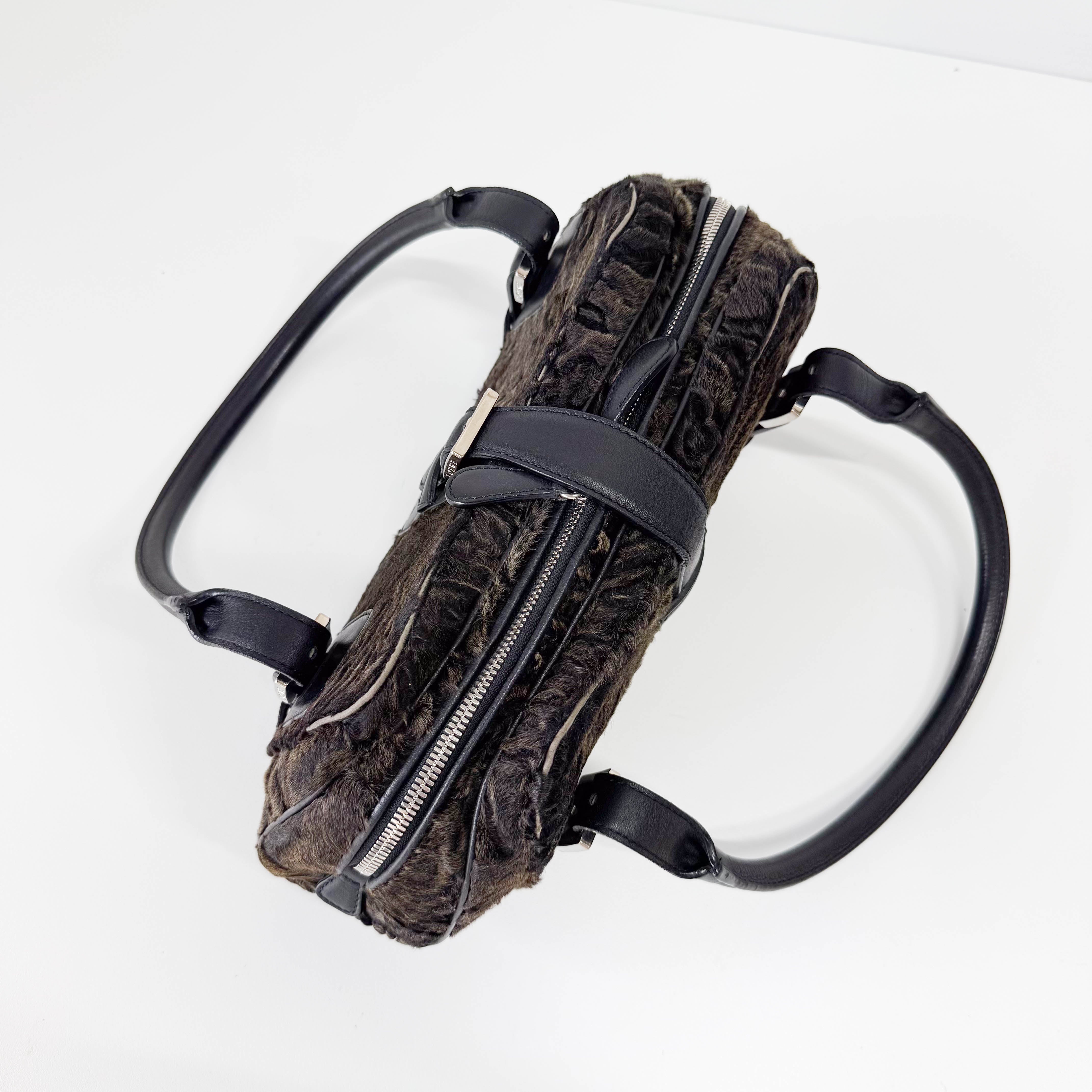 Brown Fur Bowling Bag