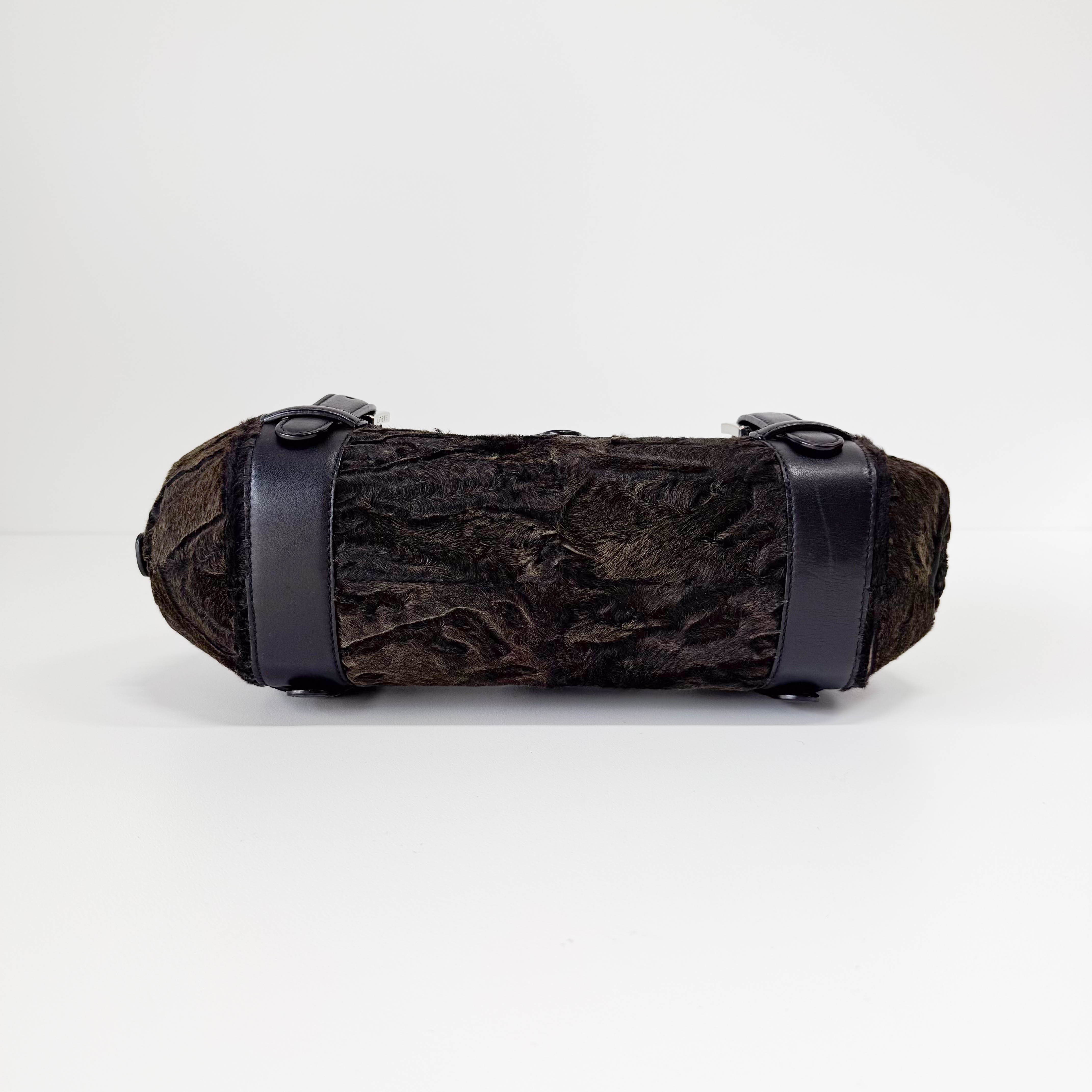 Brown Fur Bowling Bag