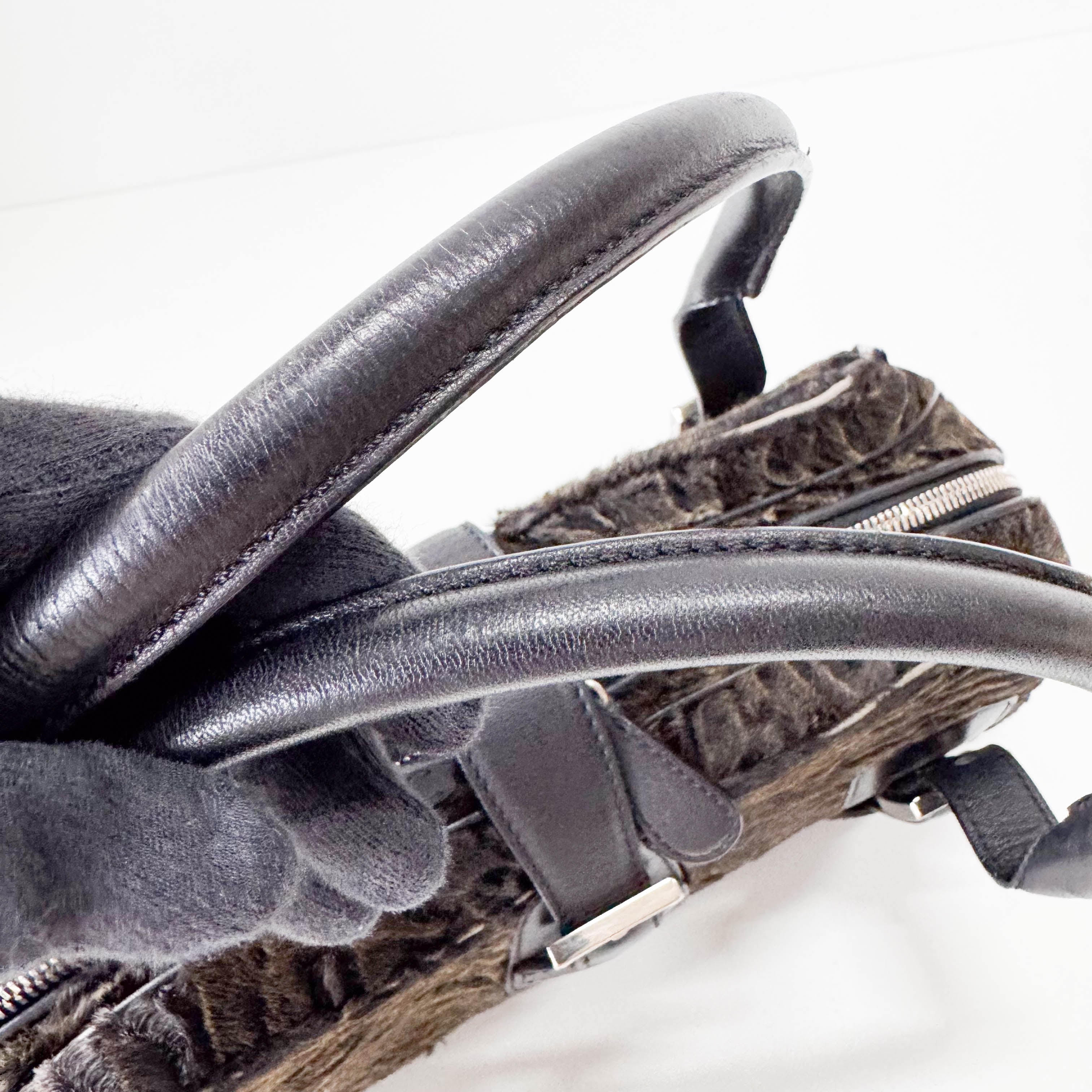 Brown Fur Bowling Bag