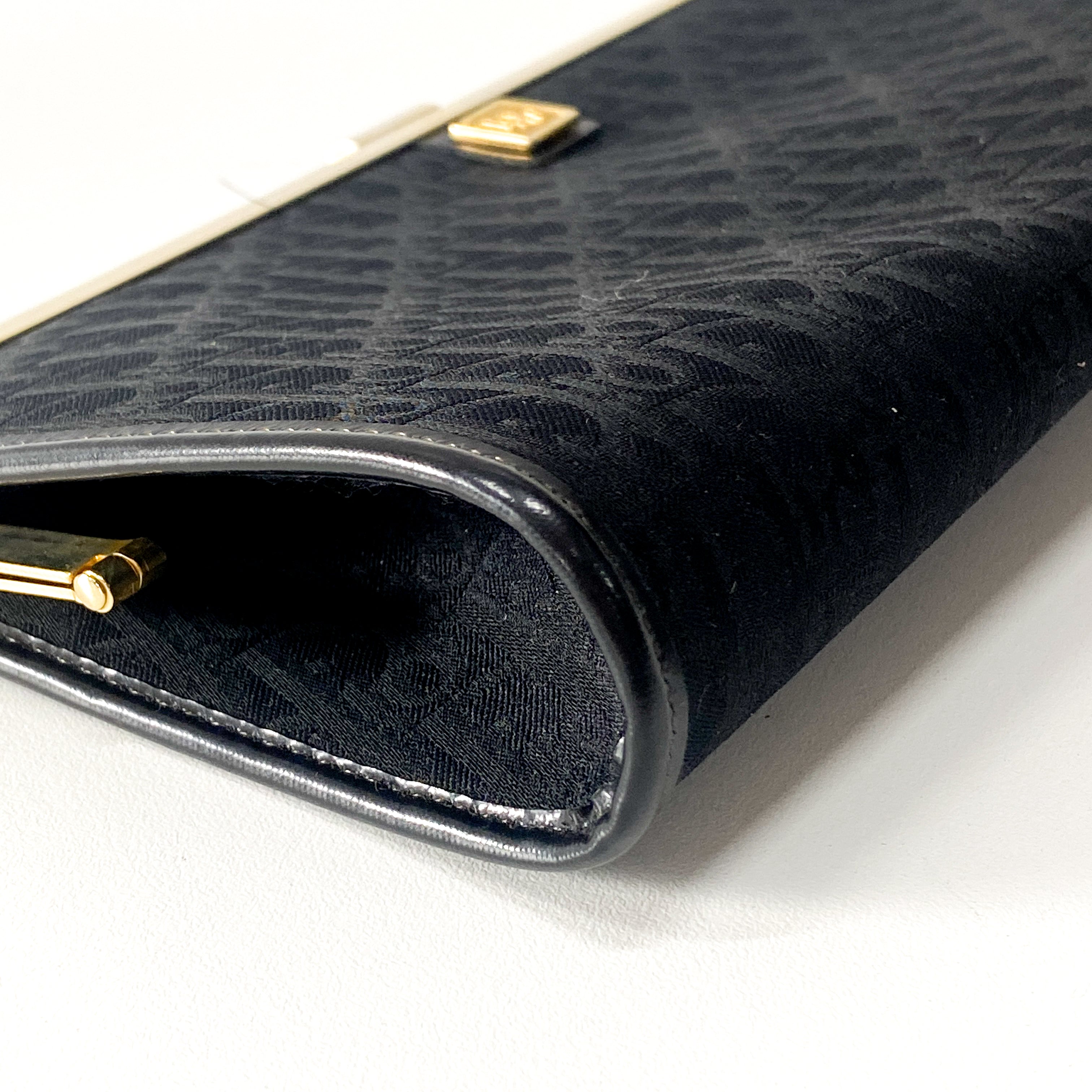 Trotter Black Canvas Clutch Bag