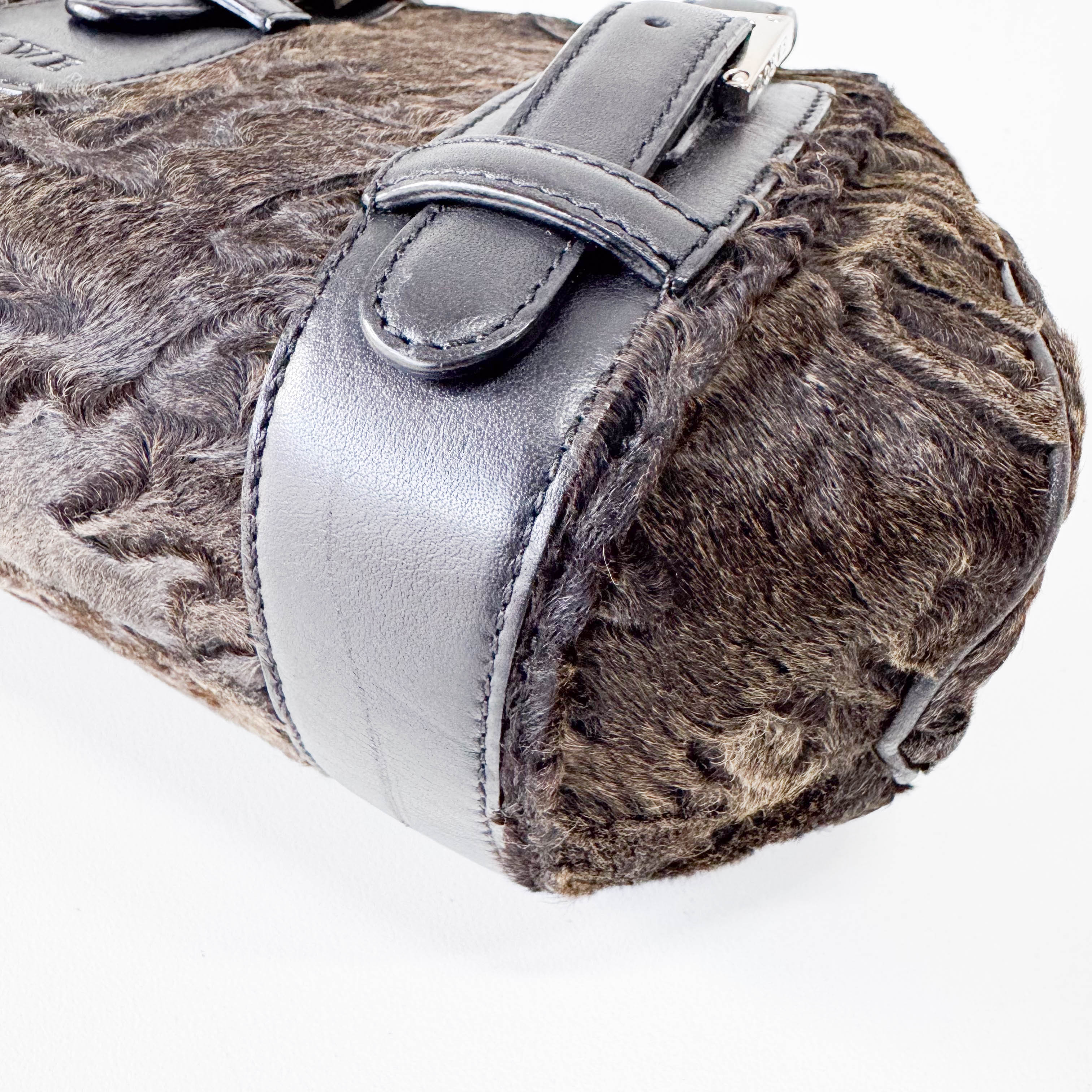 Brown Fur Bowling Bag