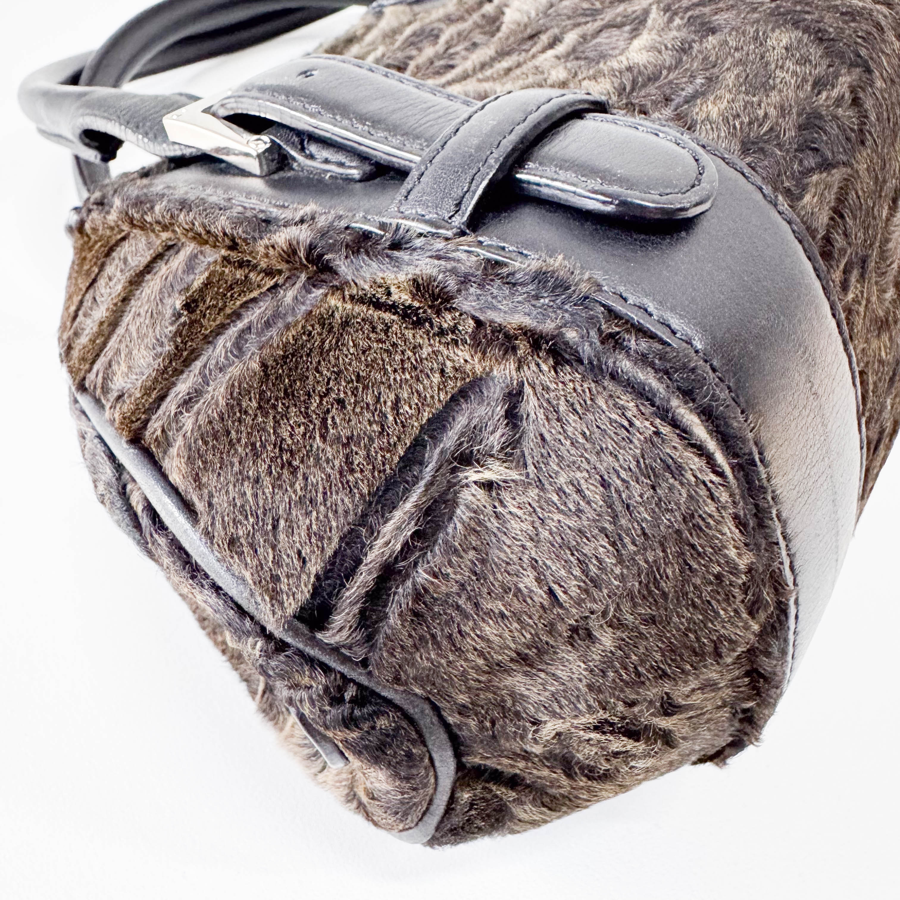 Brown Fur Bowling Bag