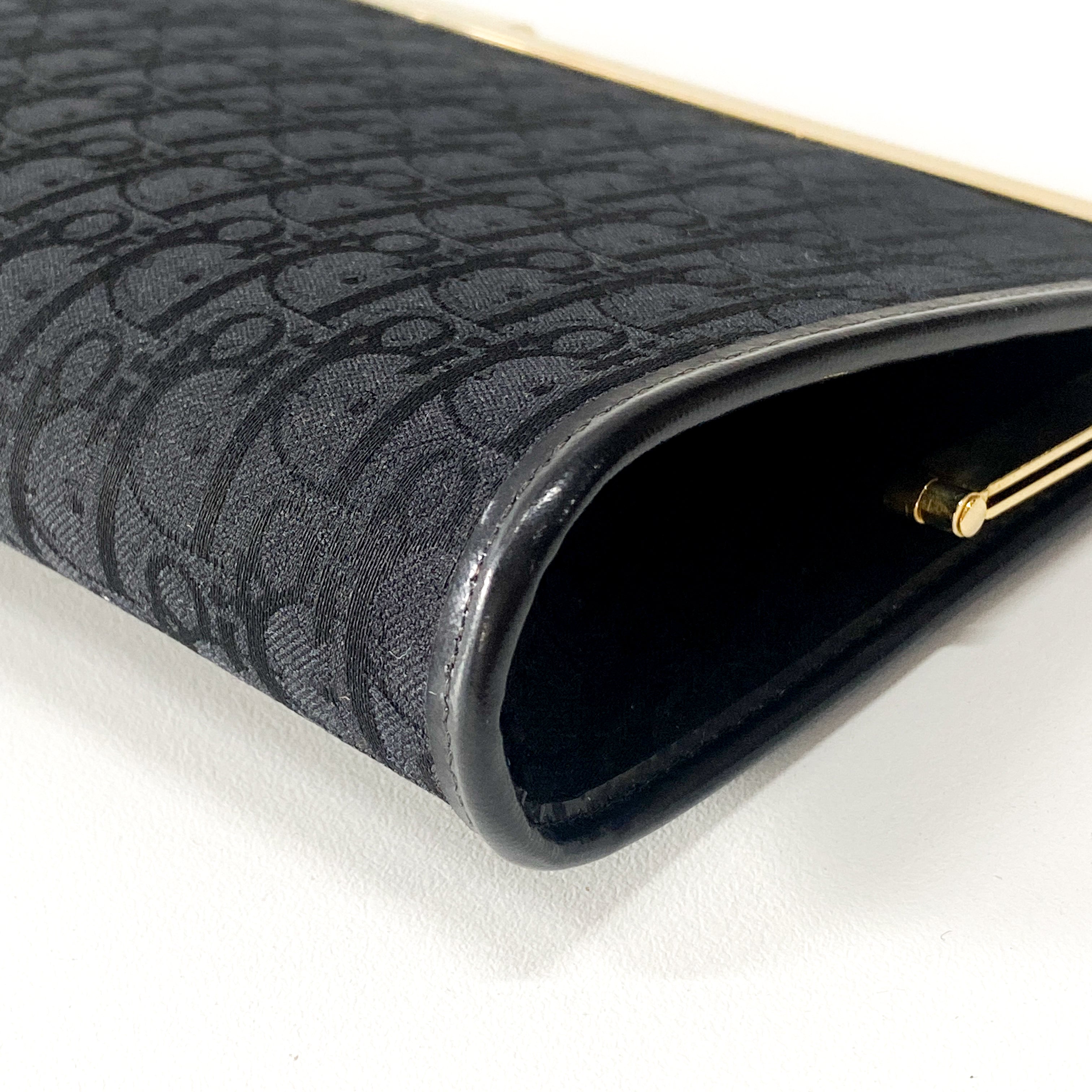 Trotter Black Canvas Clutch Bag
