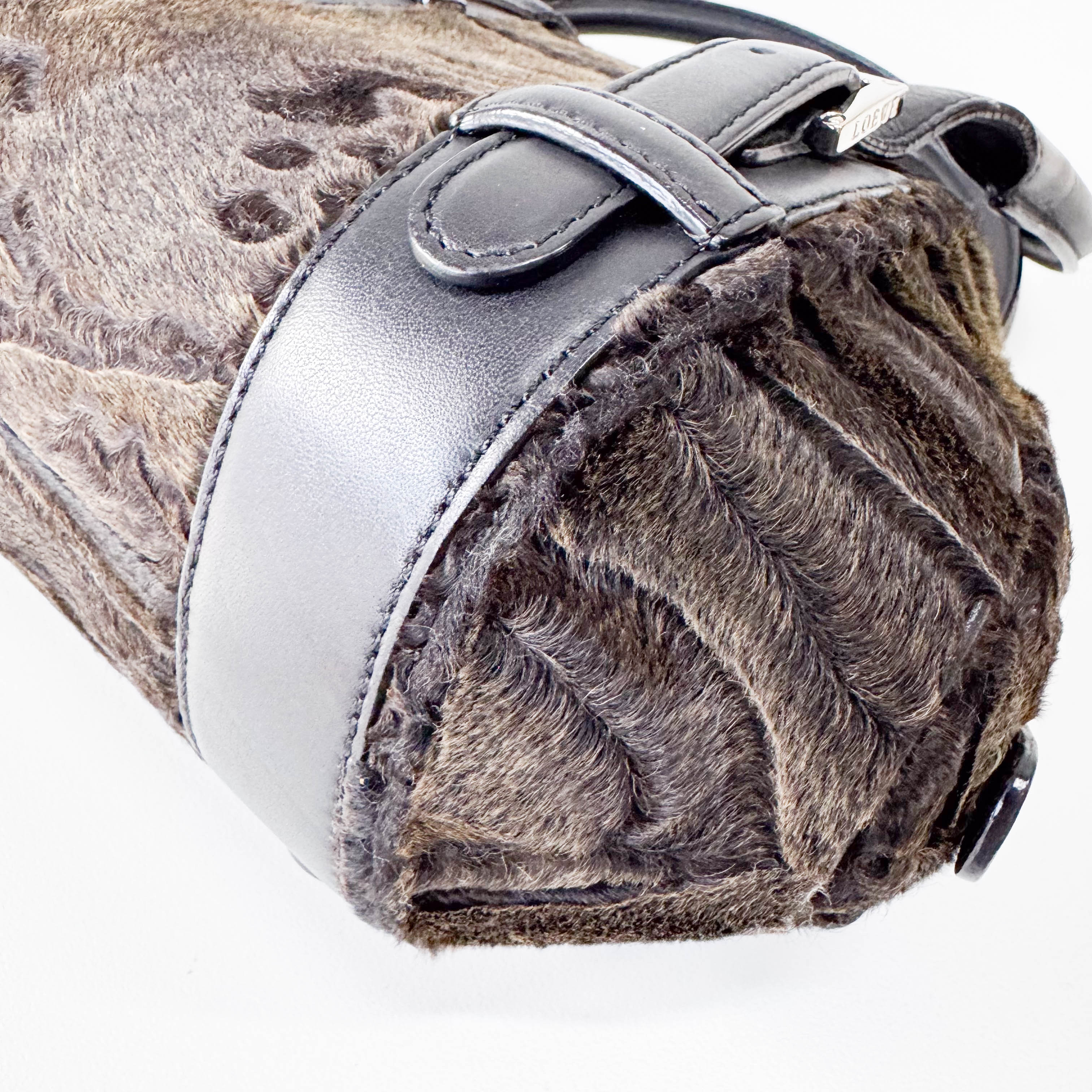 Brown Fur Bowling Bag