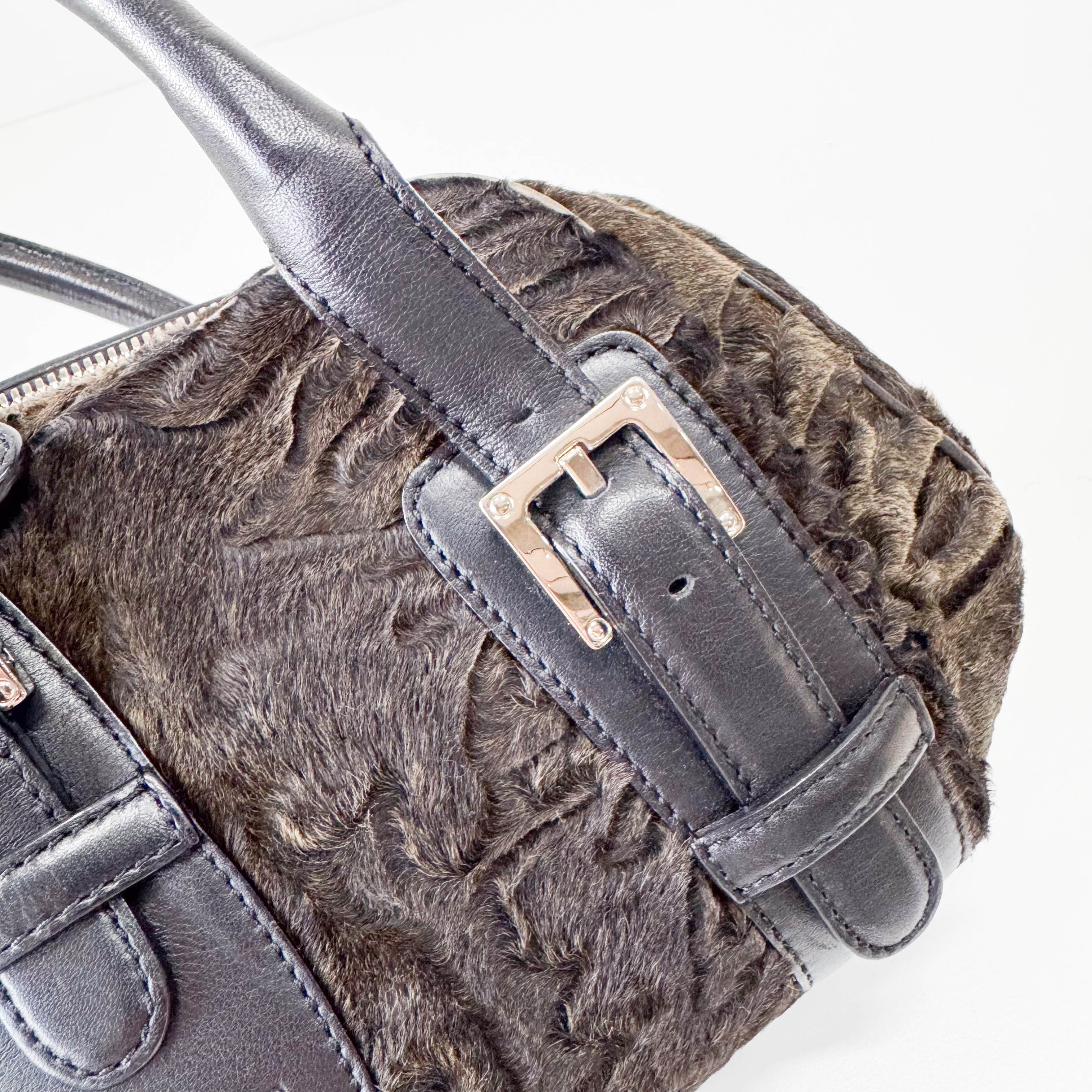 Brown Fur Bowling Bag