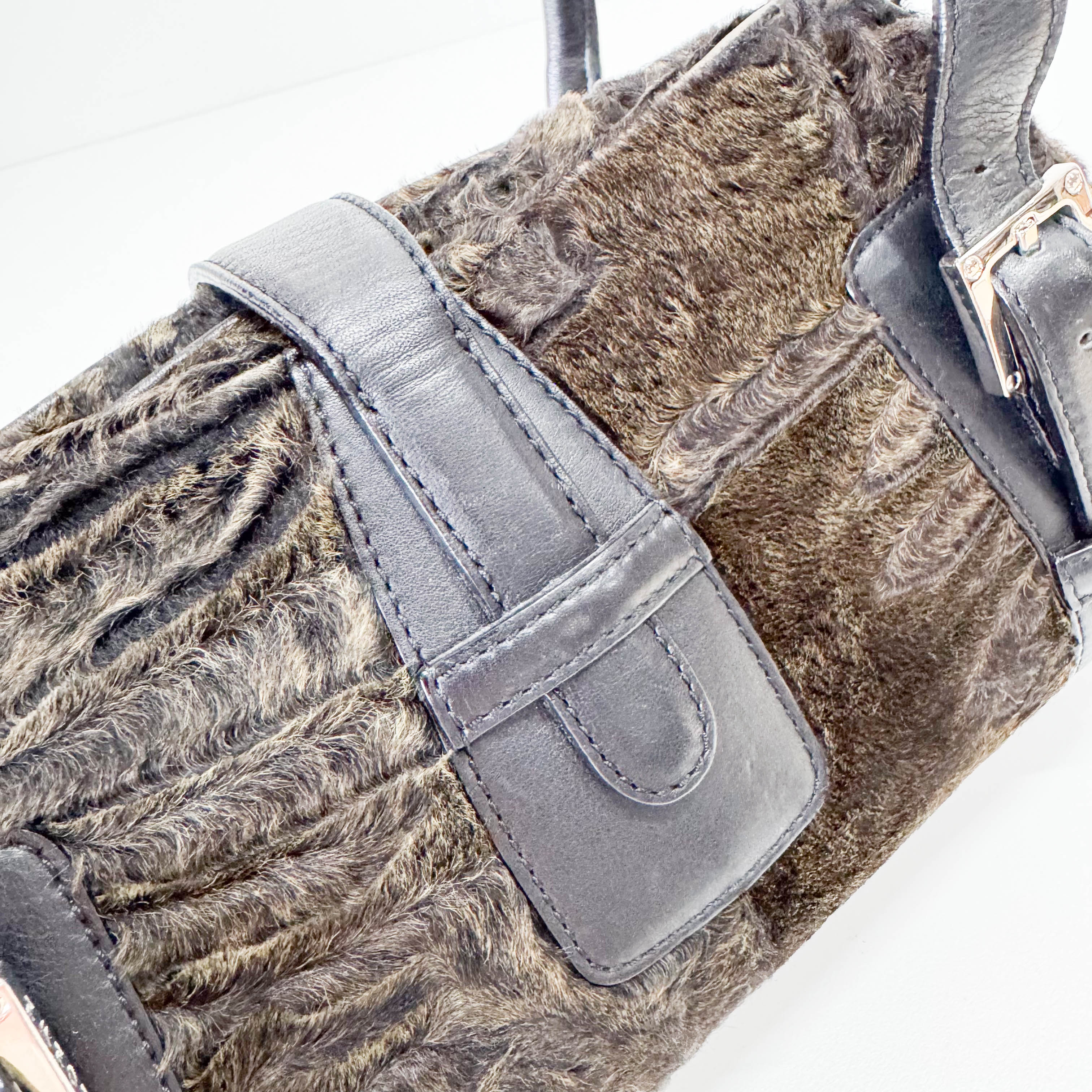 Brown Fur Bowling Bag