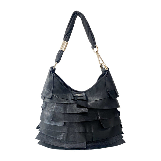 Saint-Tropez Black Leather Shoulder Bag