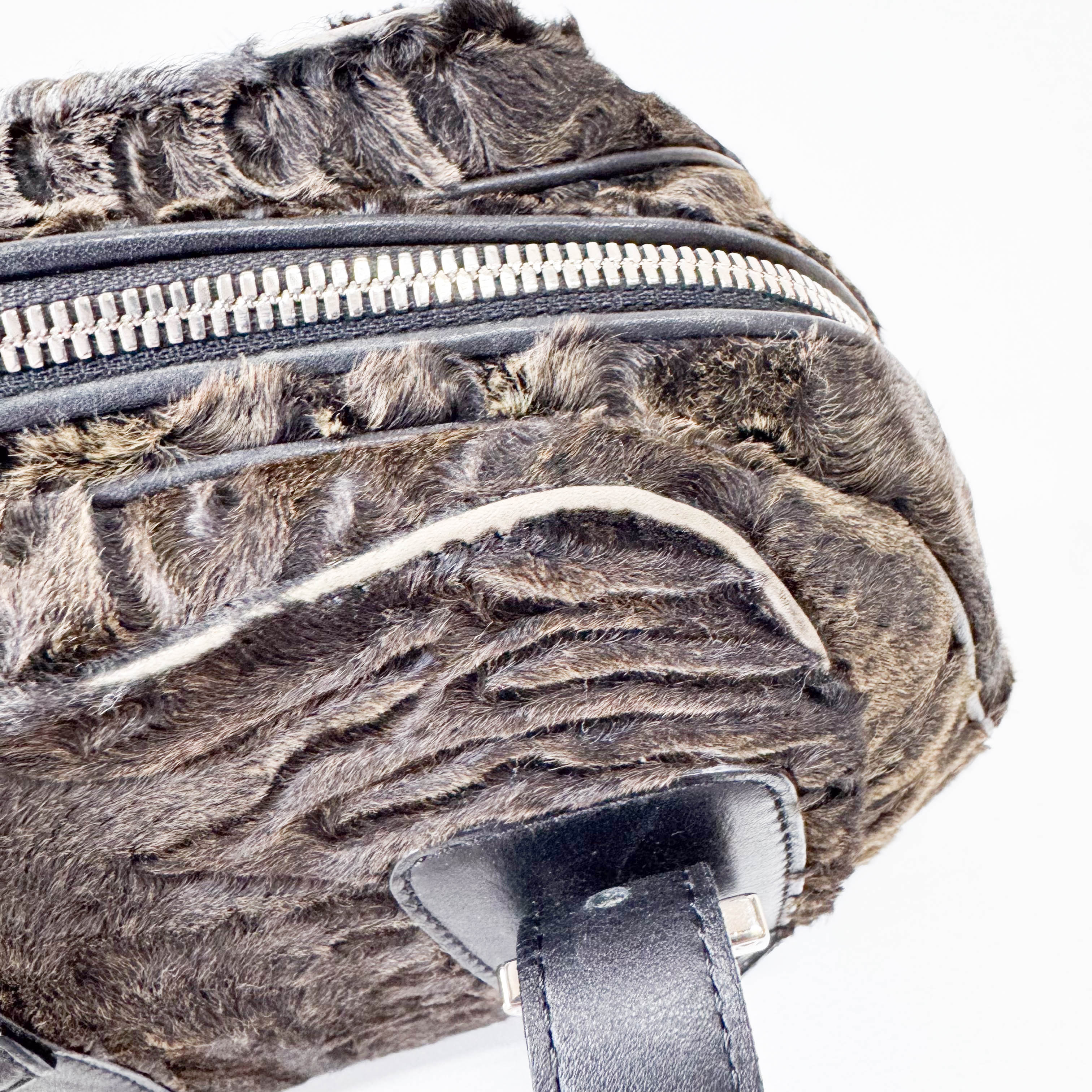 Brown Fur Bowling Bag