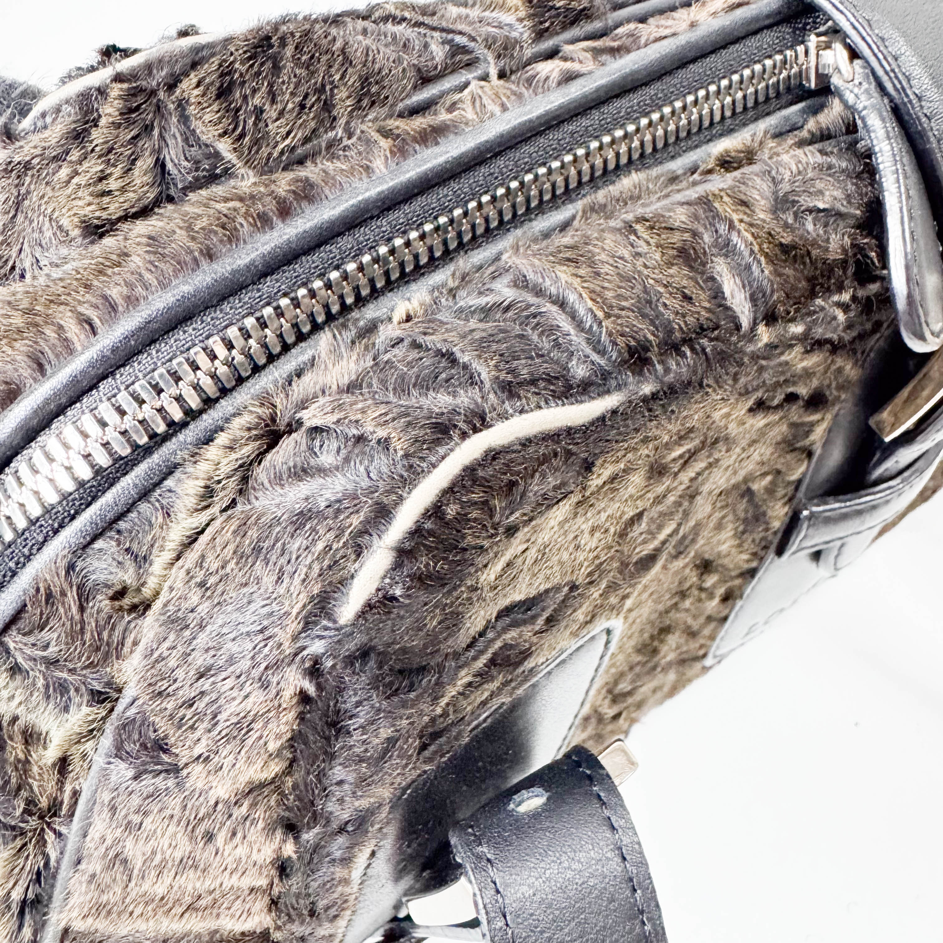 Brown Fur Bowling Bag