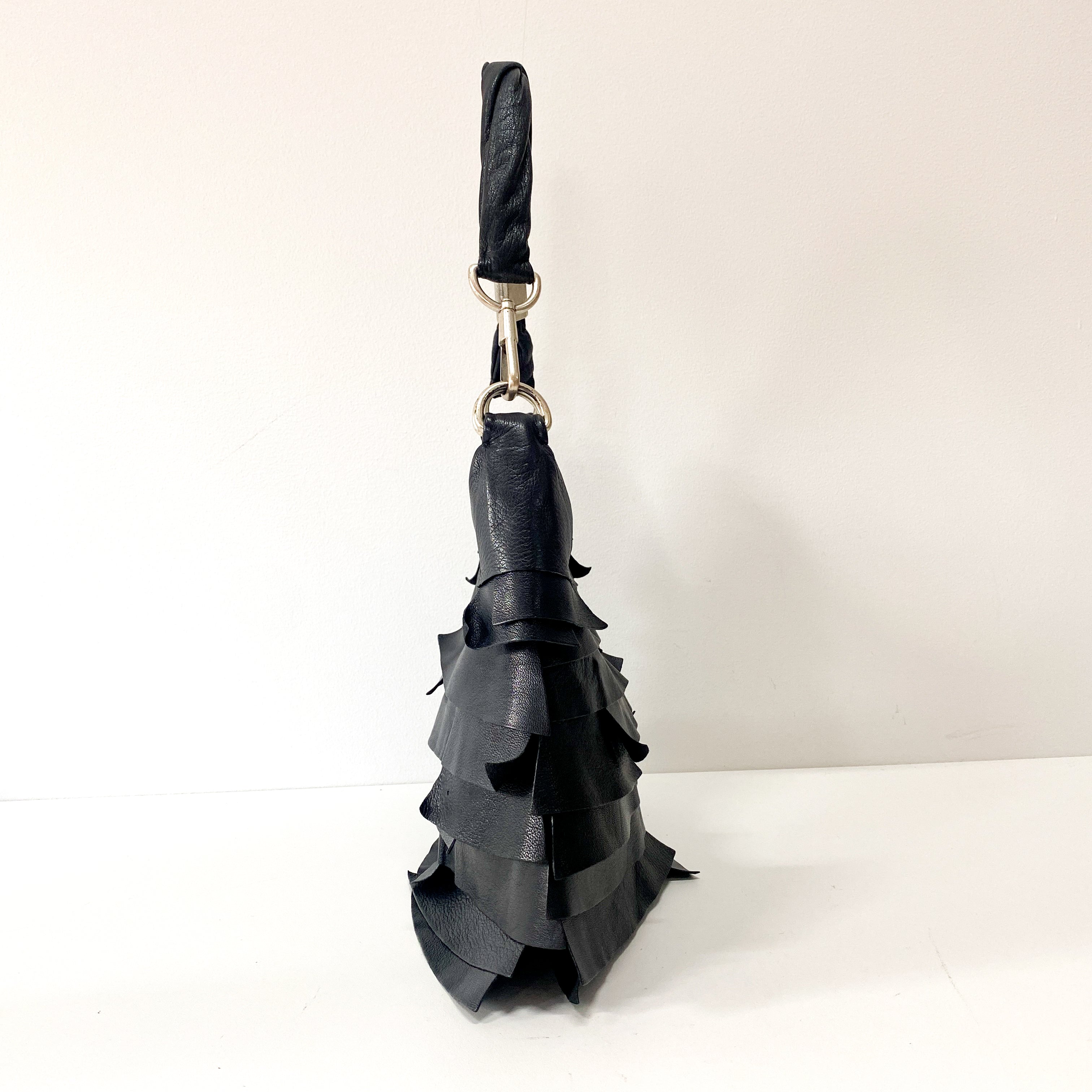 Saint-Tropez Black Leather Shoulder Bag