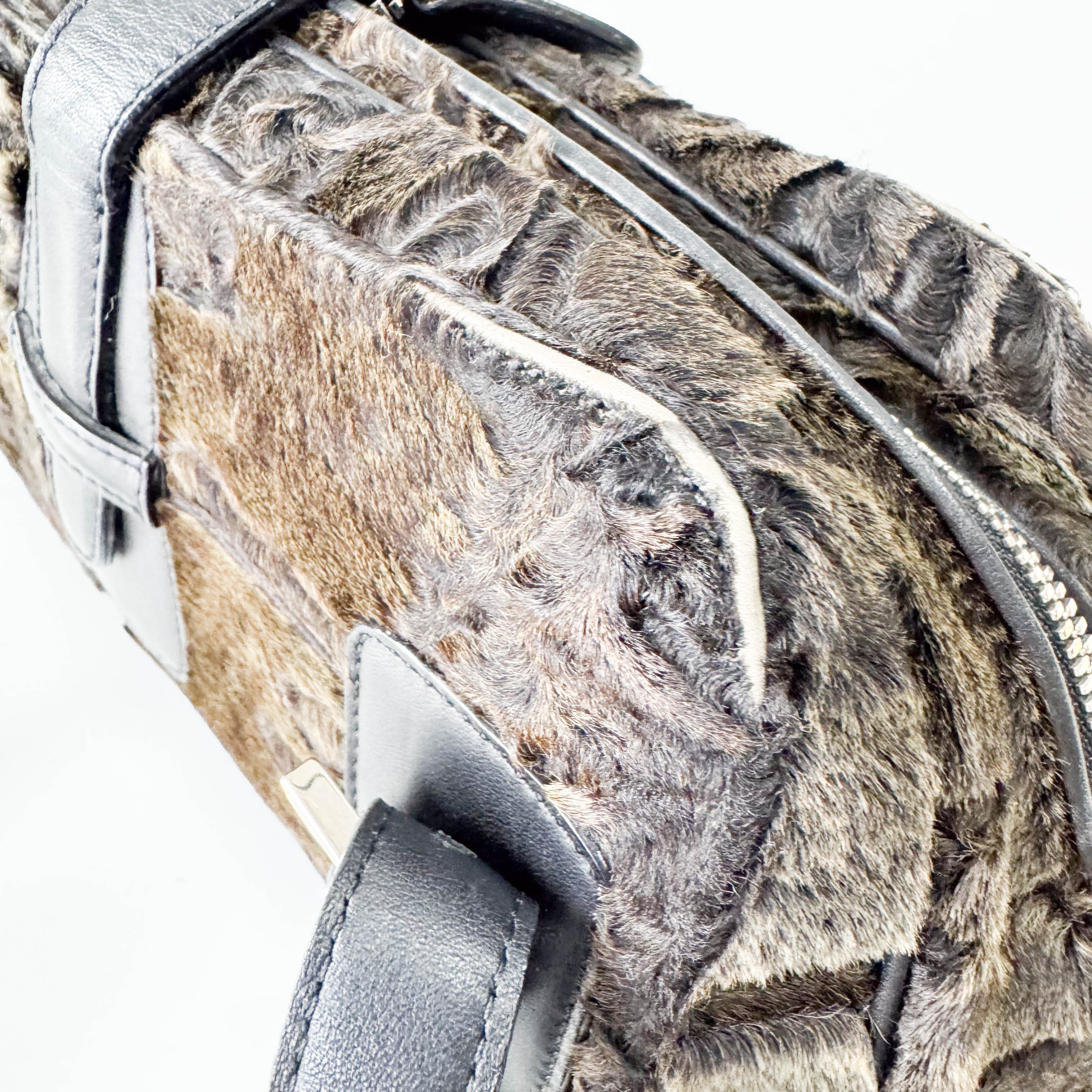 Brown Fur Bowling Bag