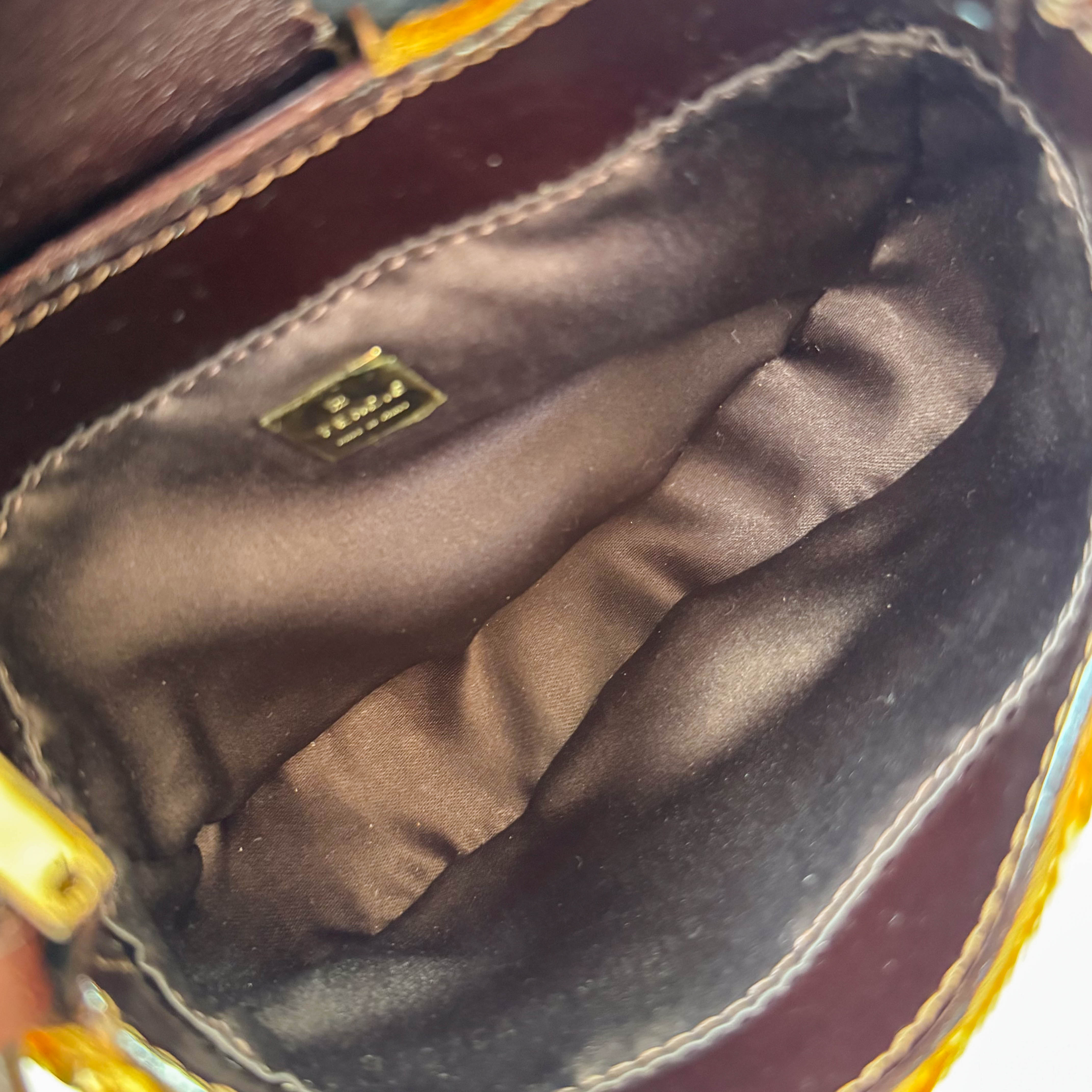 Croissant Sequin Mini Gold Beaded Handbag