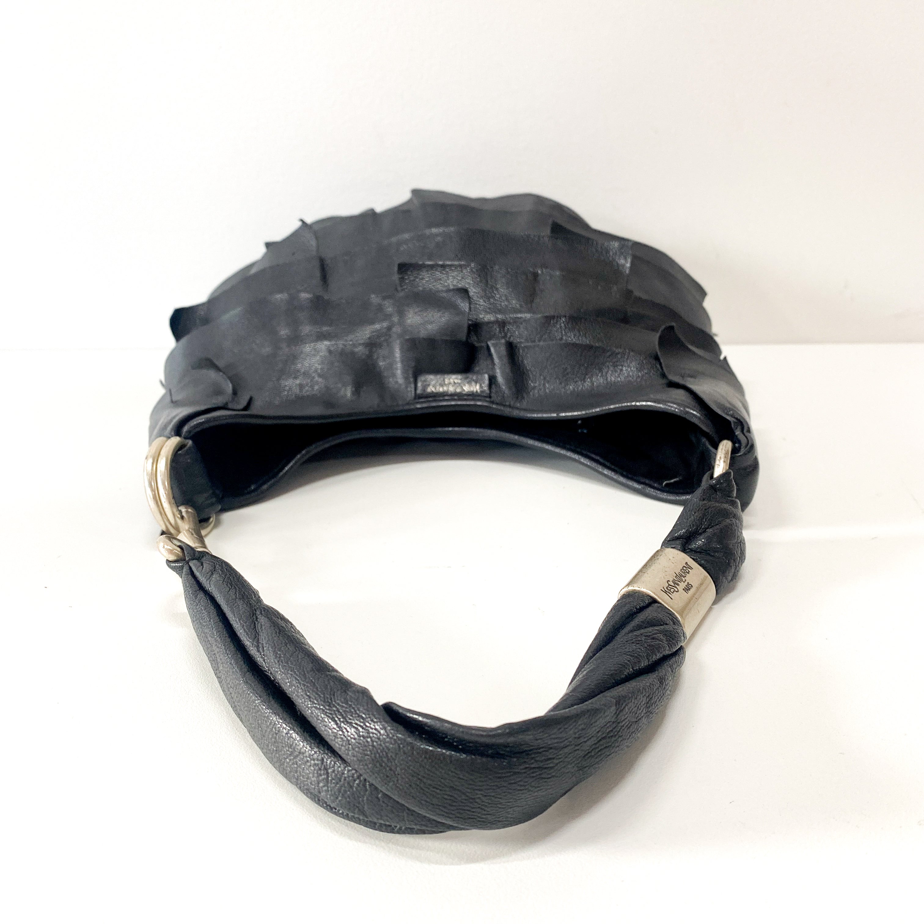 Saint-Tropez Black Leather Shoulder Bag