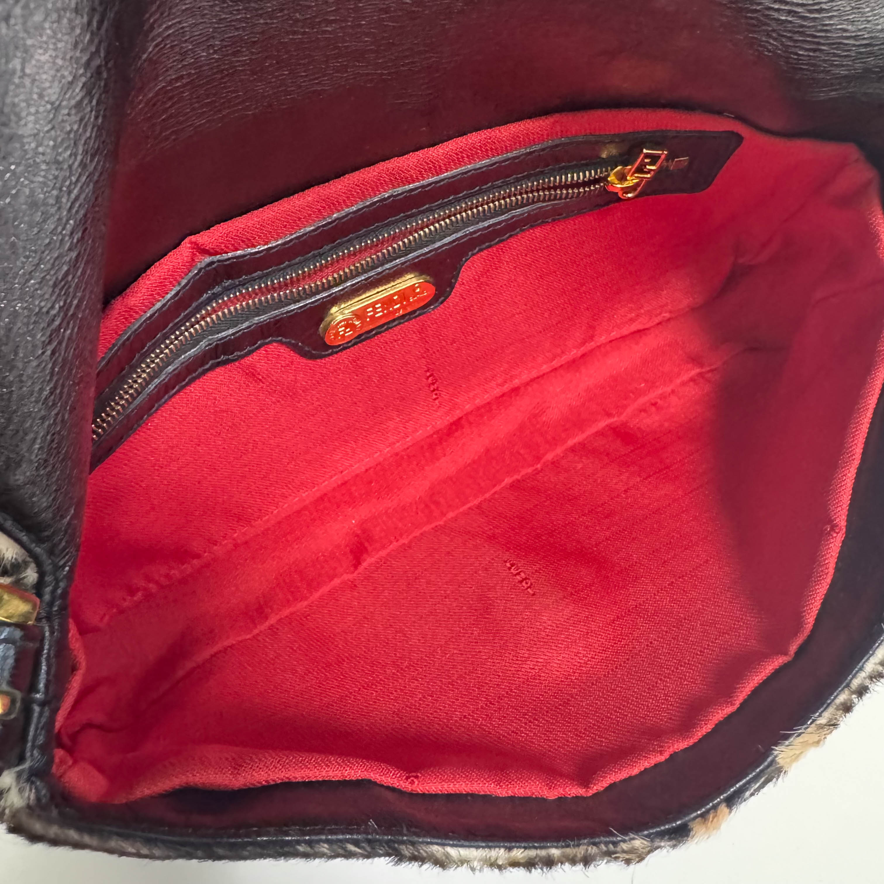 Baguette Pony Hair Zebra Design Shoulder Bag