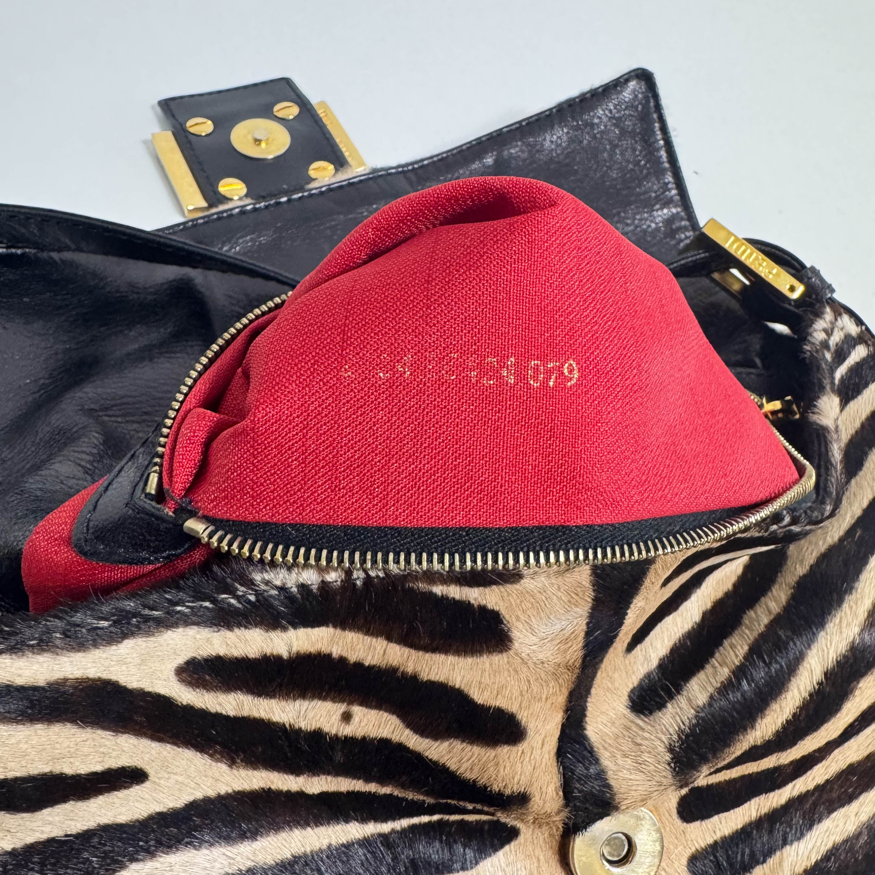 Baguette Pony Hair Zebra Design Shoulder Bag