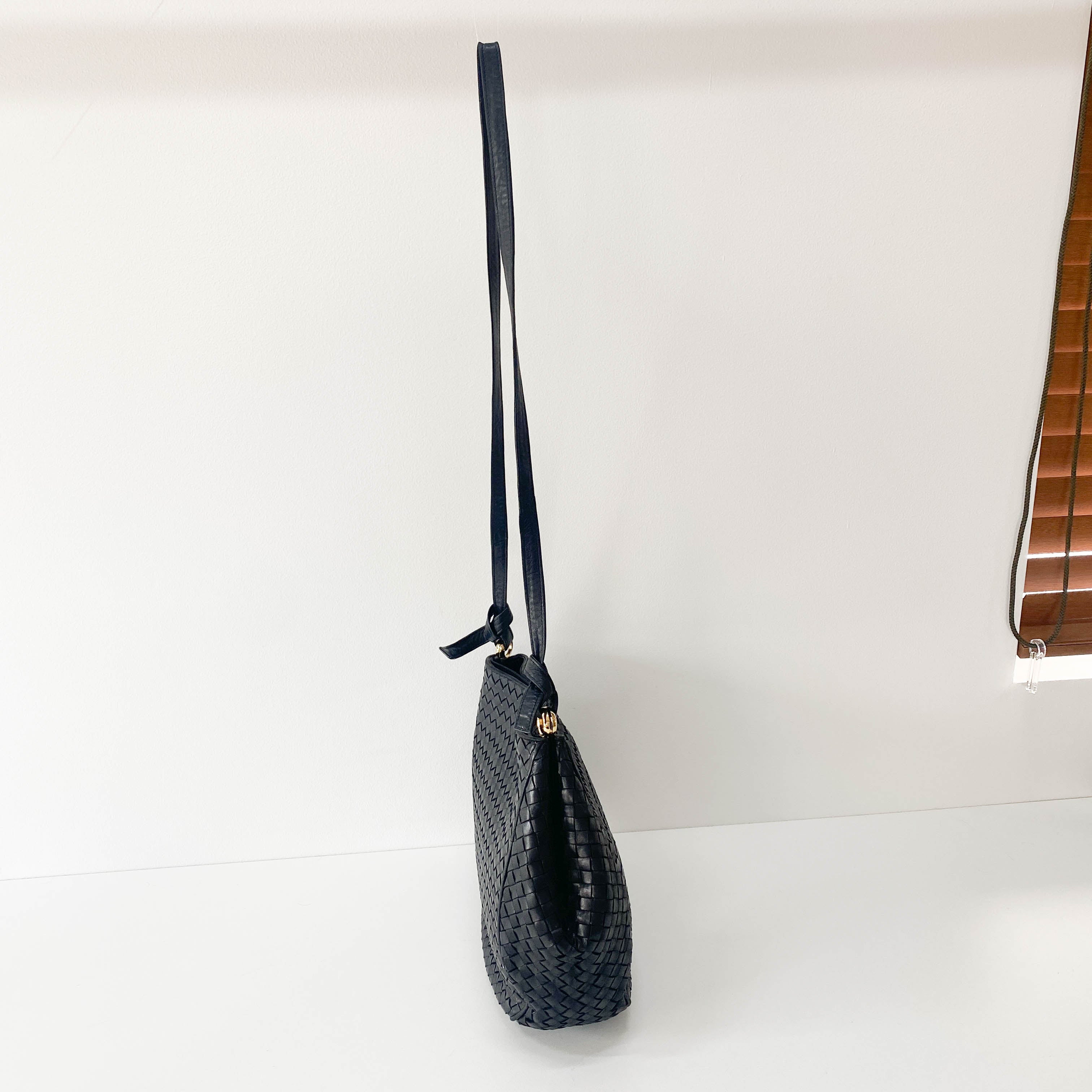 Intrecciato Black Leather Bag