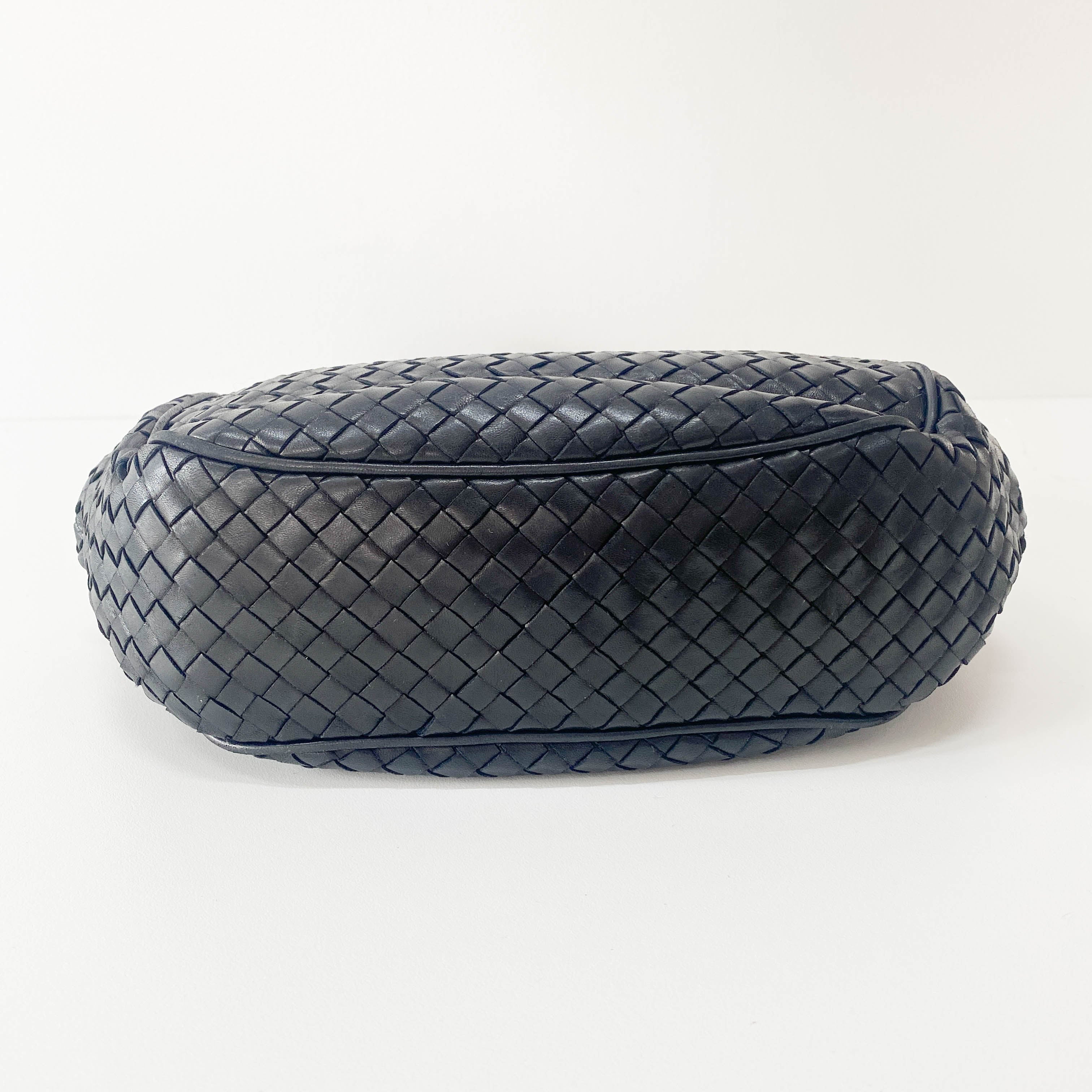 Intrecciato Black Leather Bag