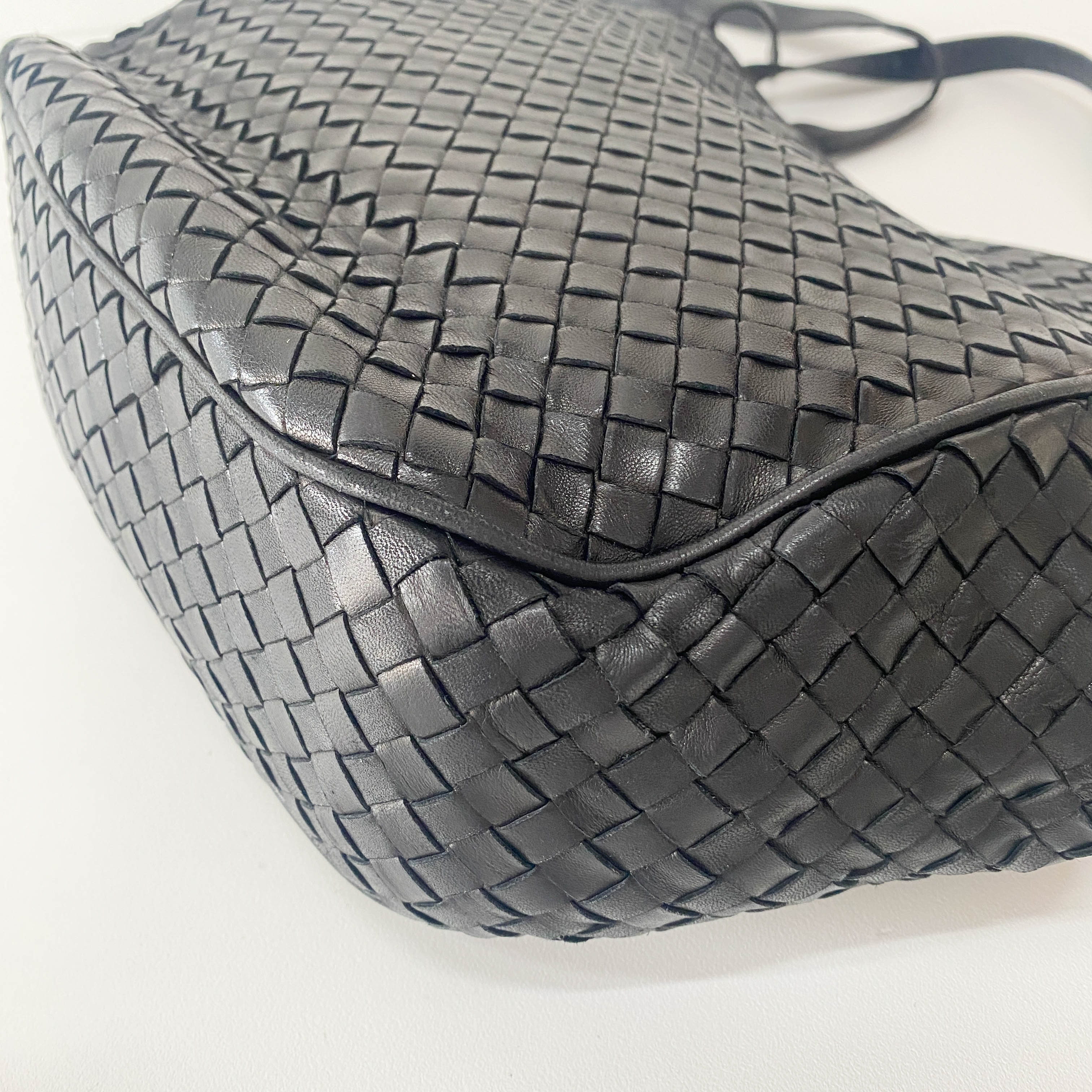 Intrecciato Black Leather Bag