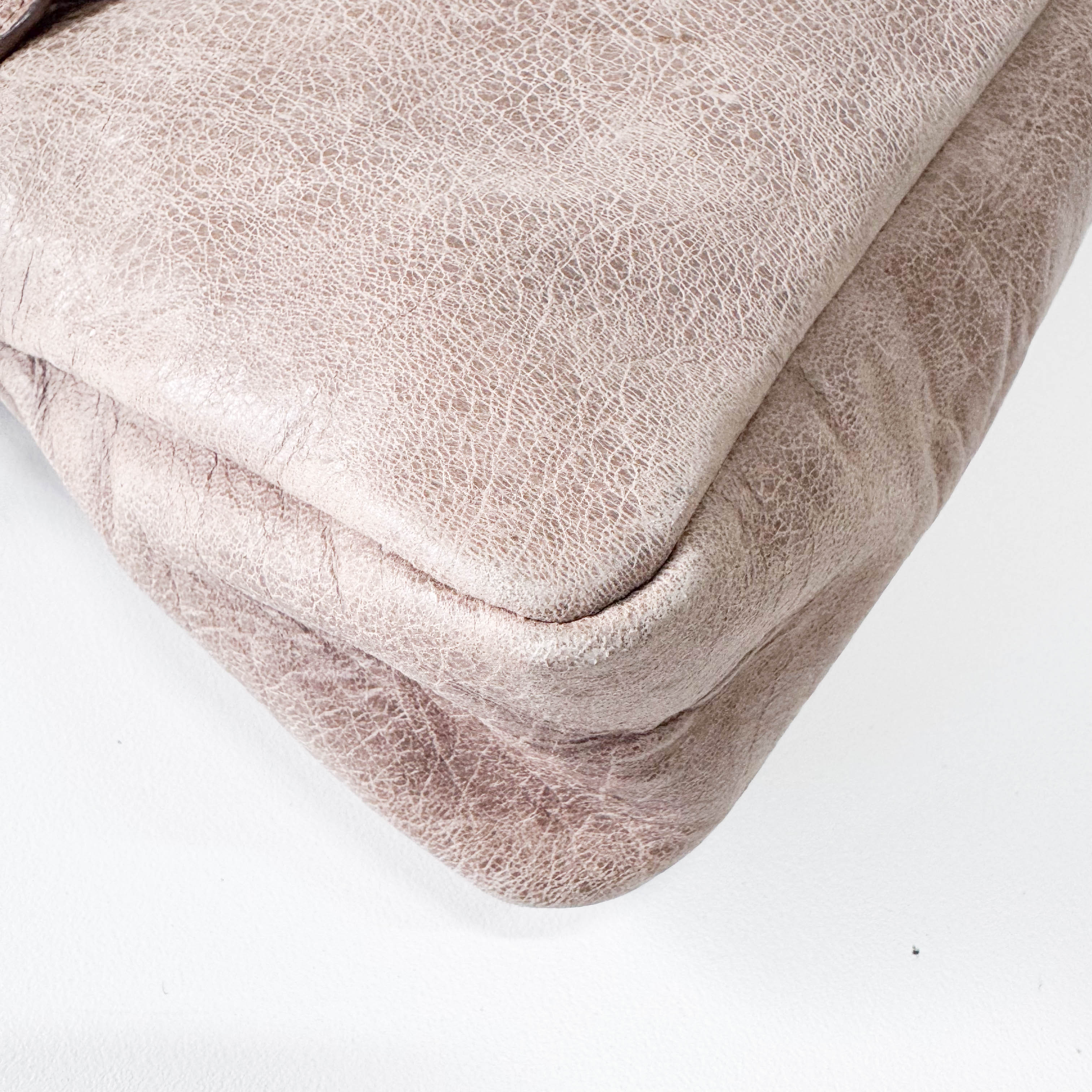 The First Mini in Beige Leather Bag