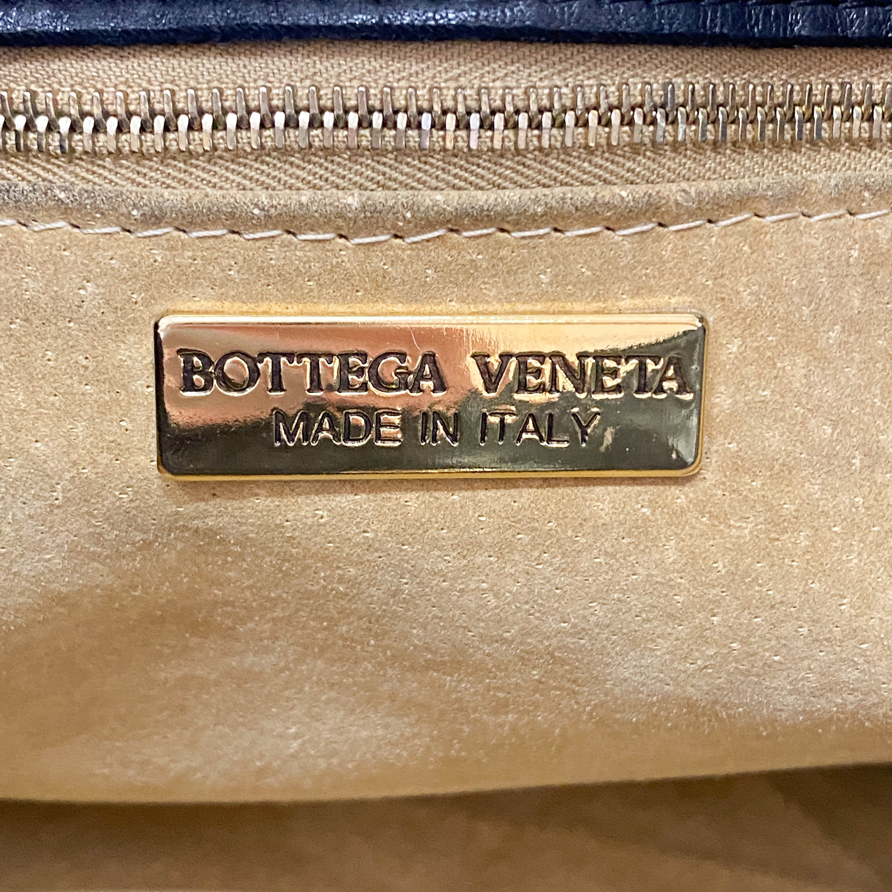 Intrecciato Black Leather Bag