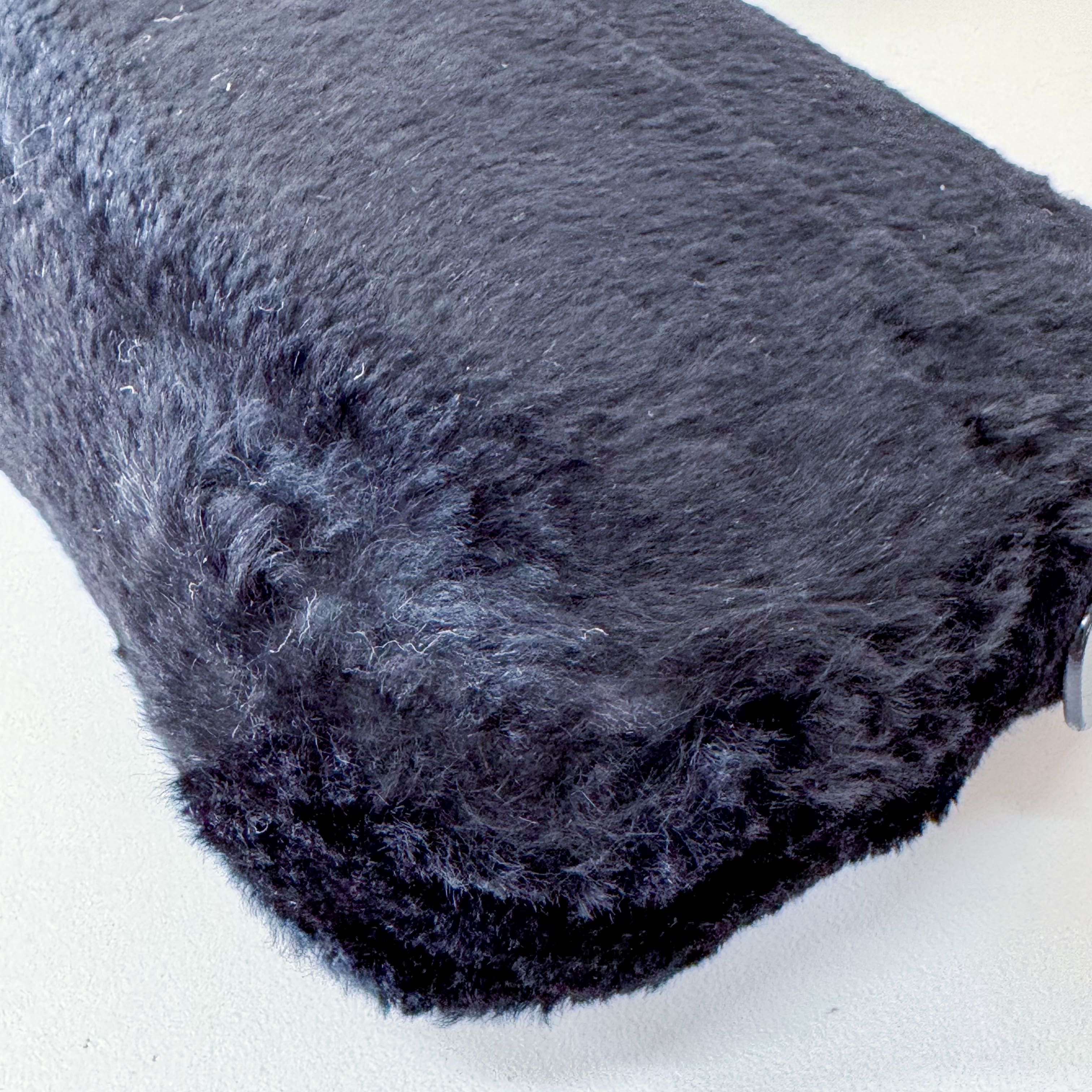 Baguette Black Rabbit Fur Bag