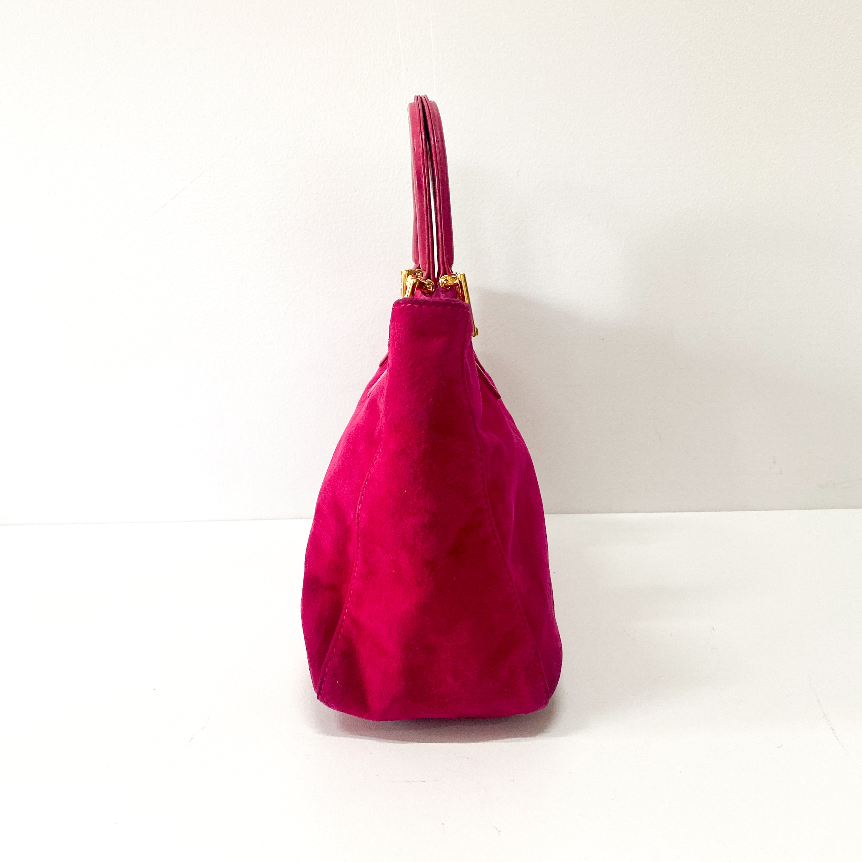Pink Suede Handbag