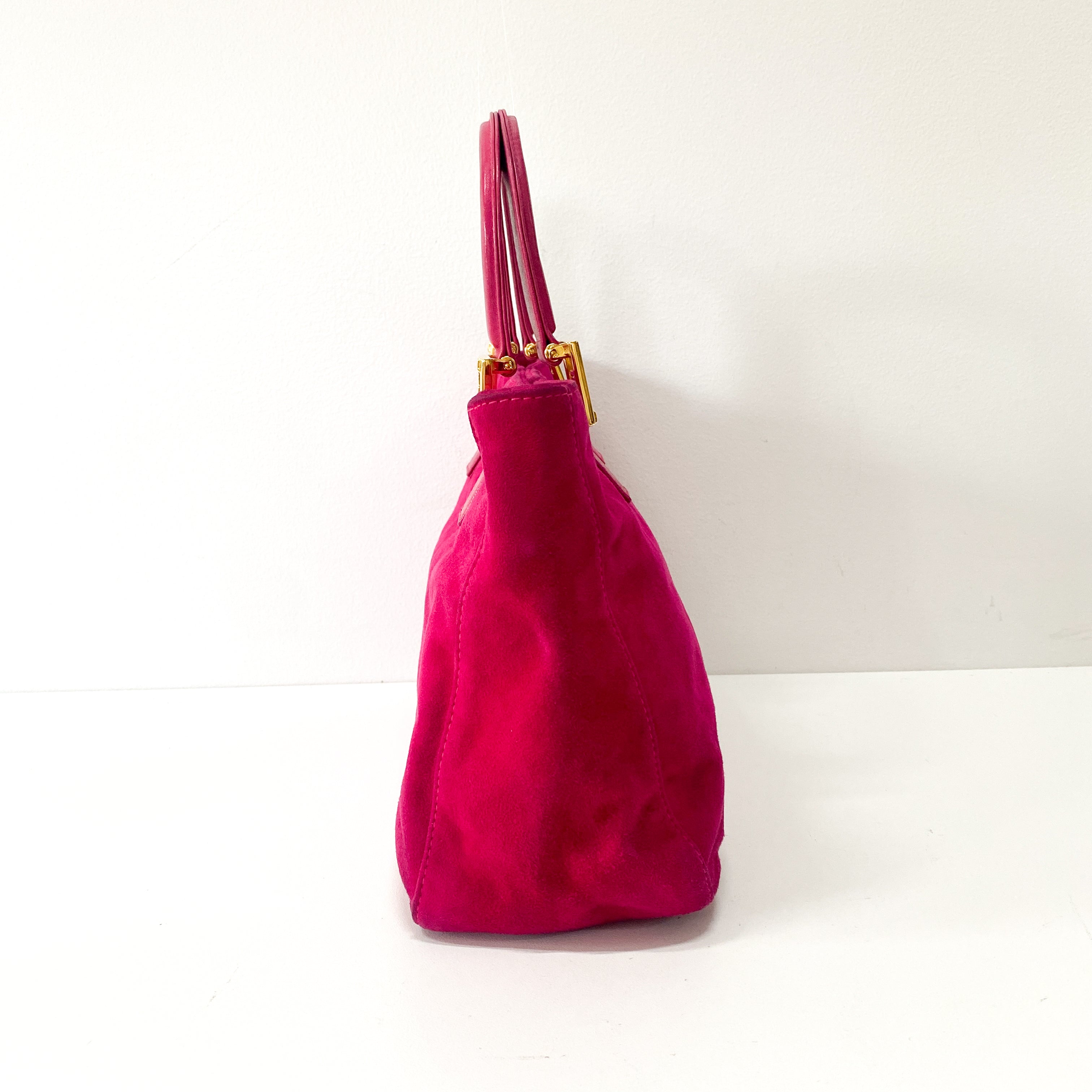 Pink Suede Handbag