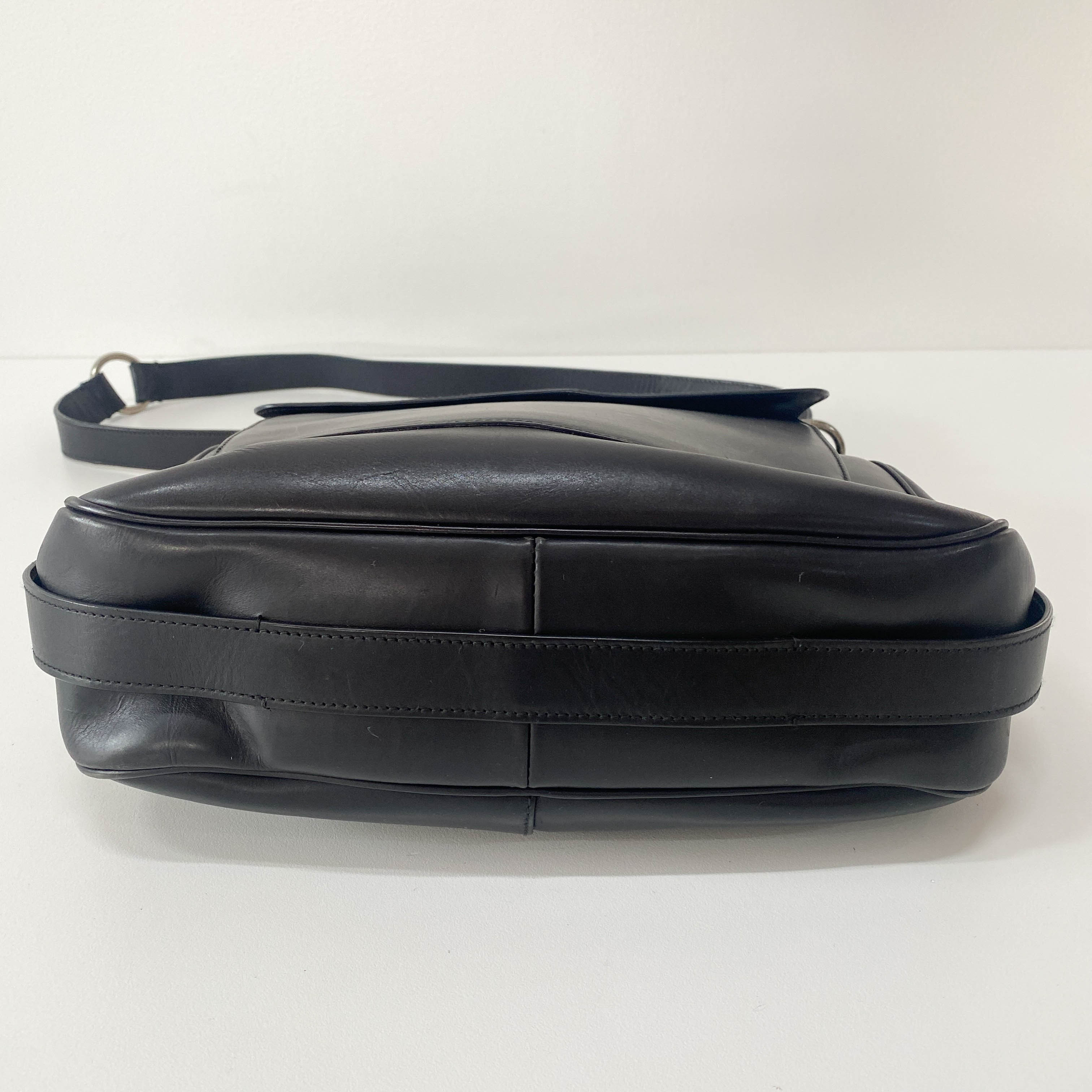 Rive Gauche Kiss-lock Black Leather Bag