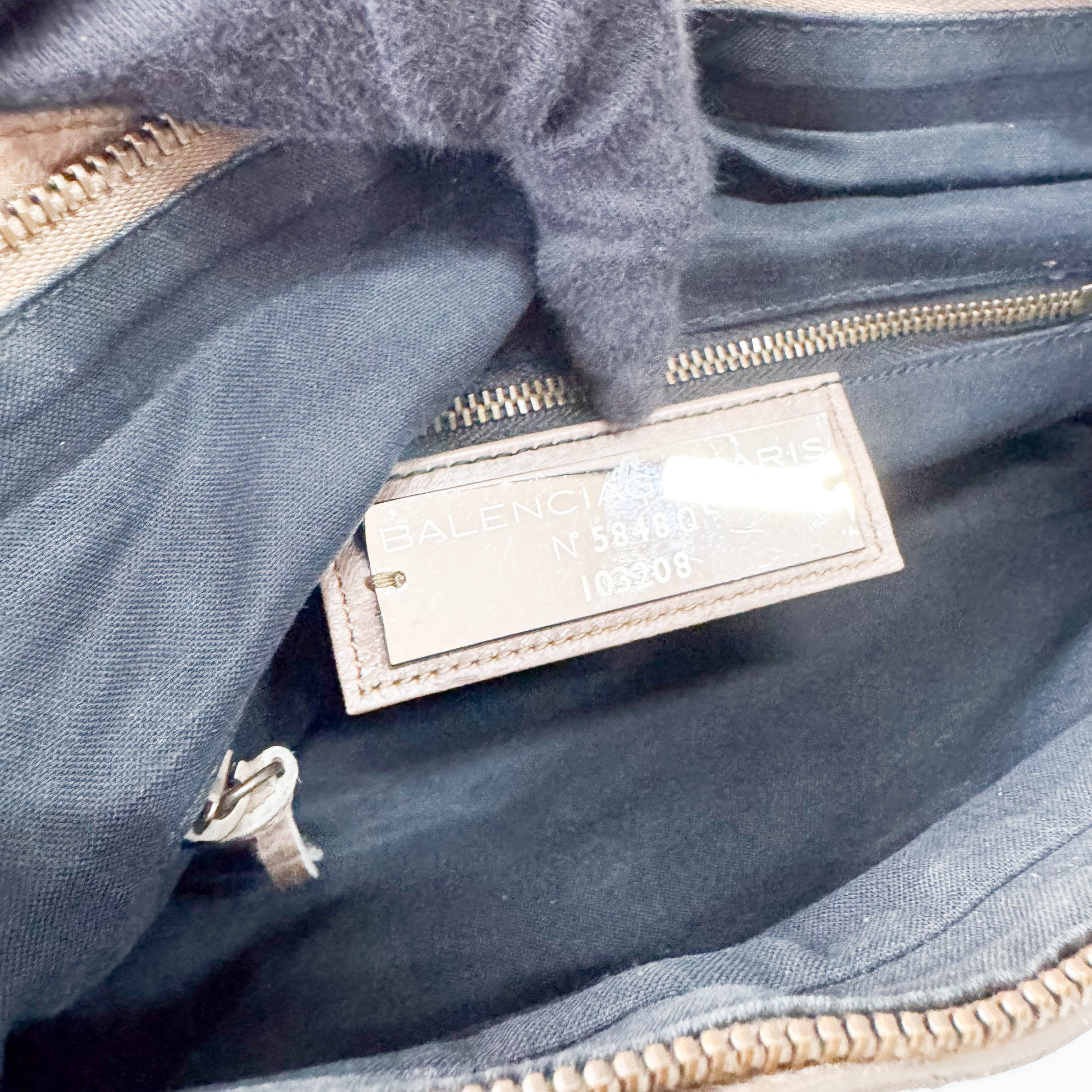 The First Mini in Beige Leather Bag