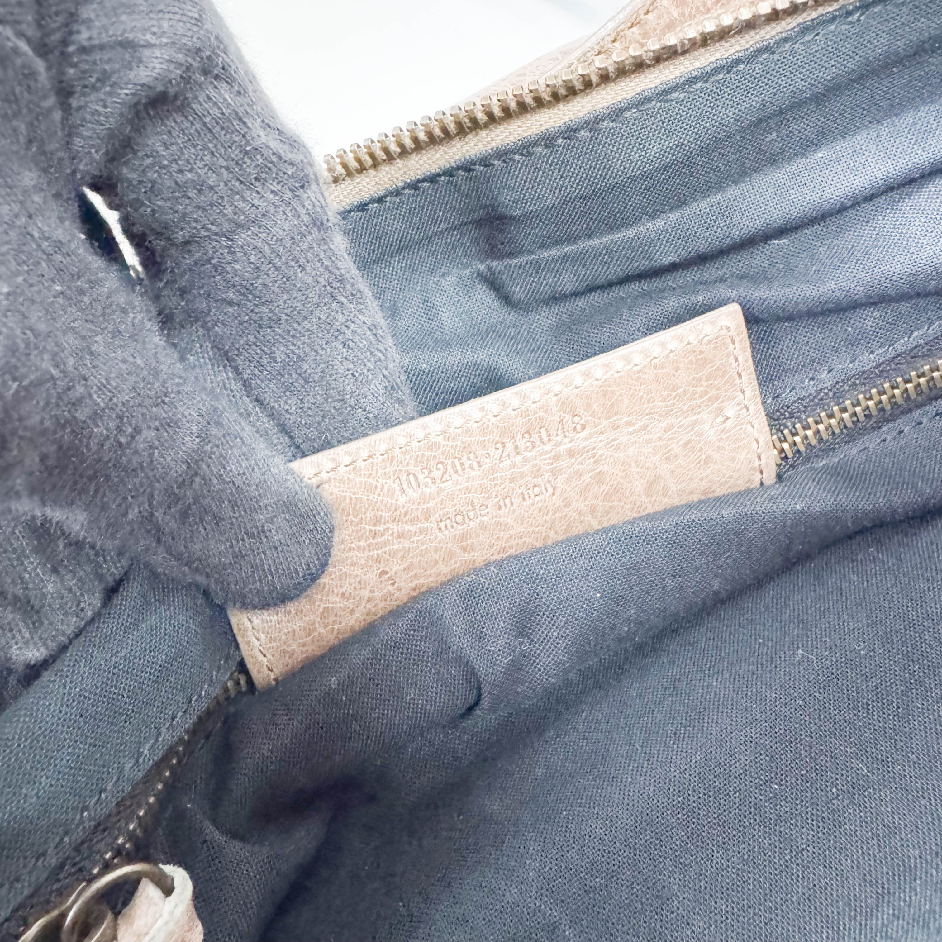 The First Mini in Beige Leather Bag