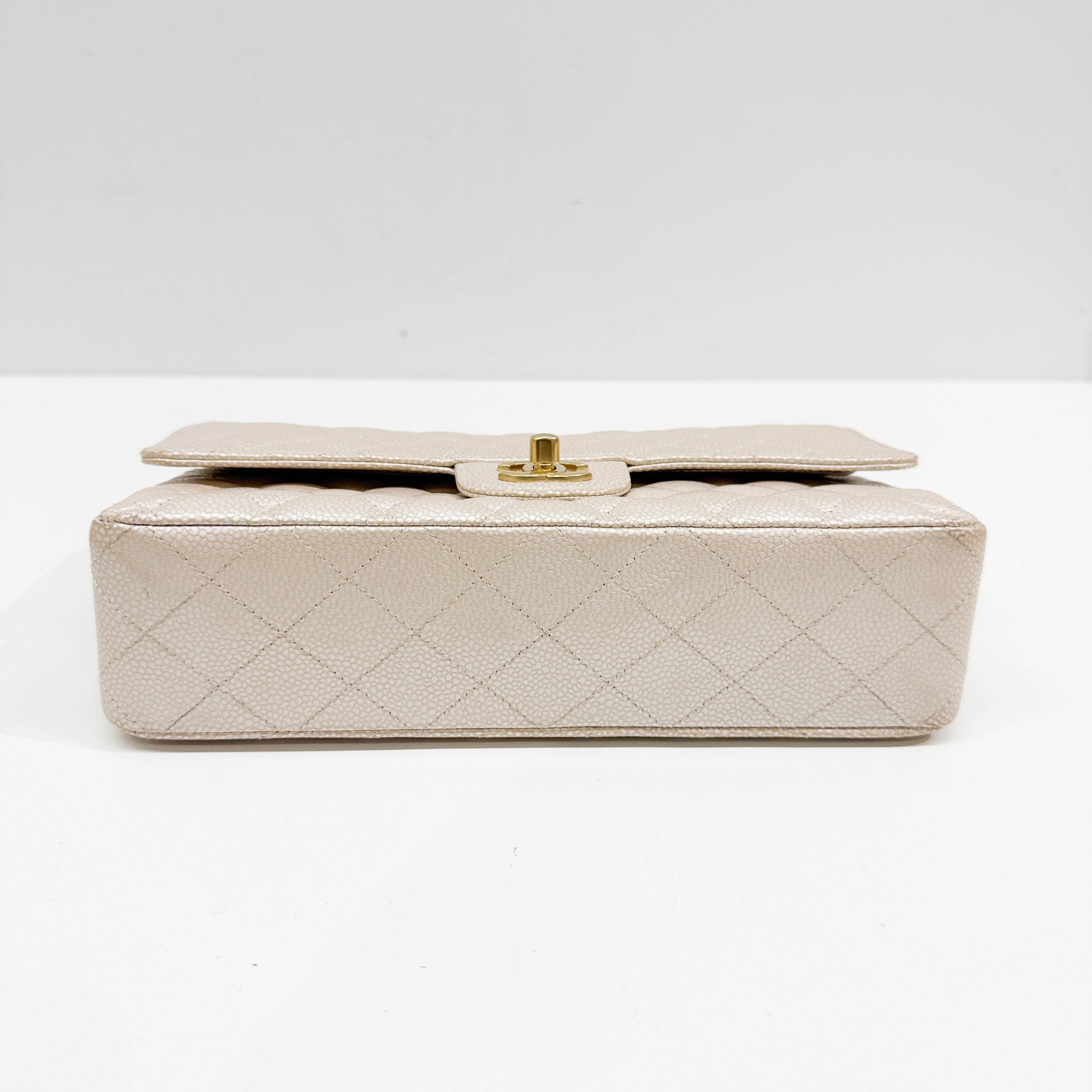 Classic Double Flap Matelasse Pearl Pink Leather Shoulder Bag