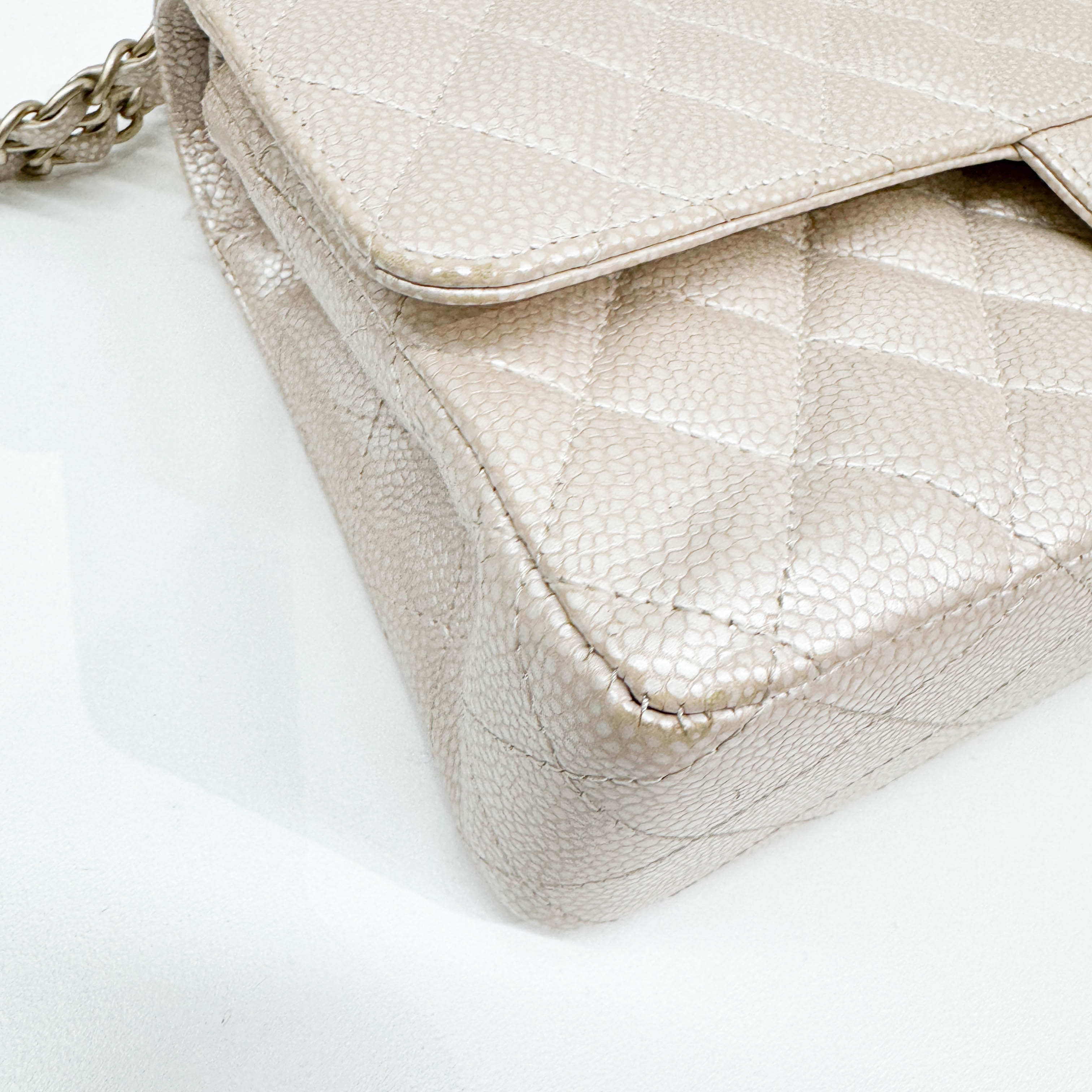 Classic Double Flap Matelasse Pearl Pink Leather Shoulder Bag