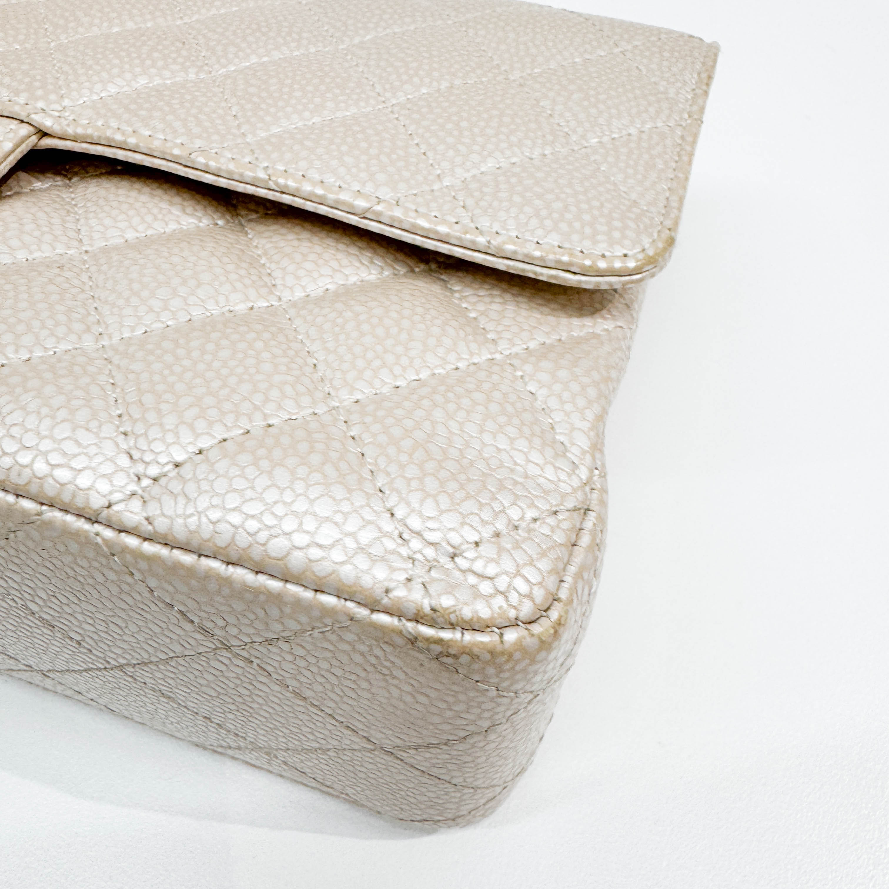 Classic Double Flap Matelasse Pearl Pink Leather Shoulder Bag